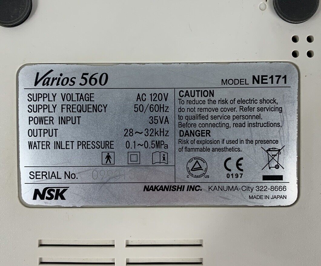 NSK Varios 560 Model NE171 Multi-Functional Ultrasonic Scaler