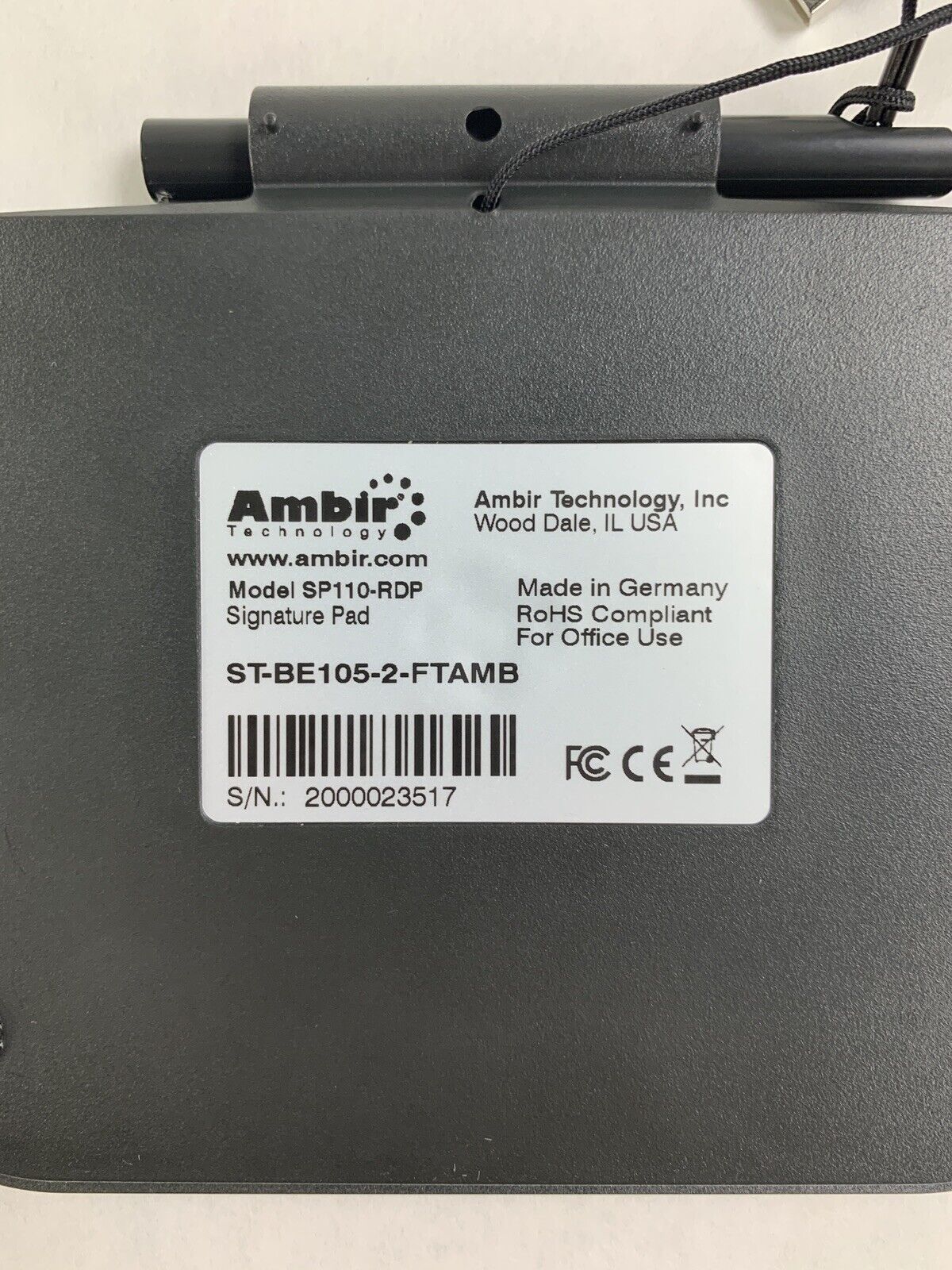 Ambir Technology SP110-RDP Ambir Imagesign Pro 110 No Stylus Tested