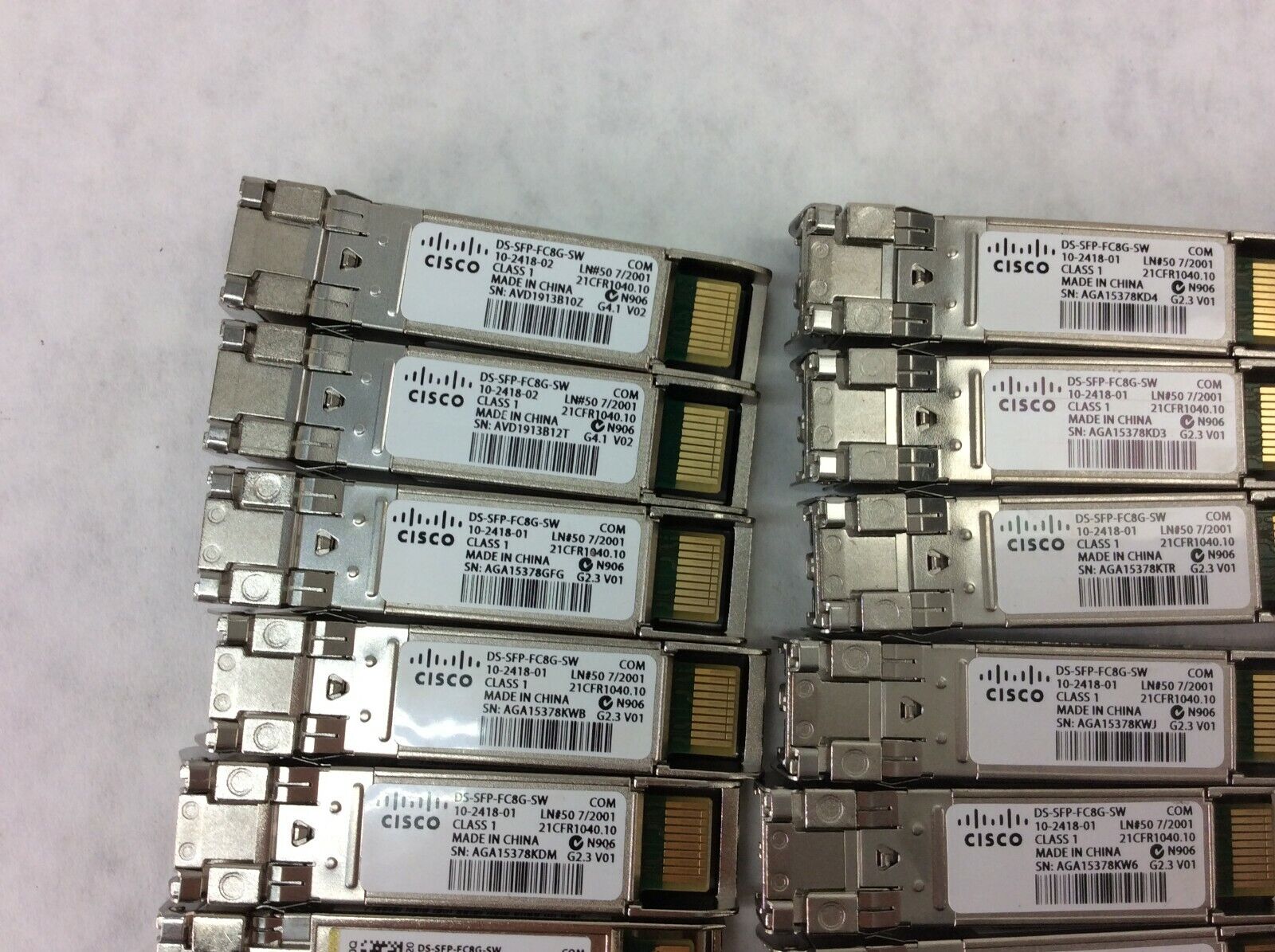 Cisco DS-SFP-FC8G-SW 8Gbps Channel SW Transceiver 8G (Lot of 27)