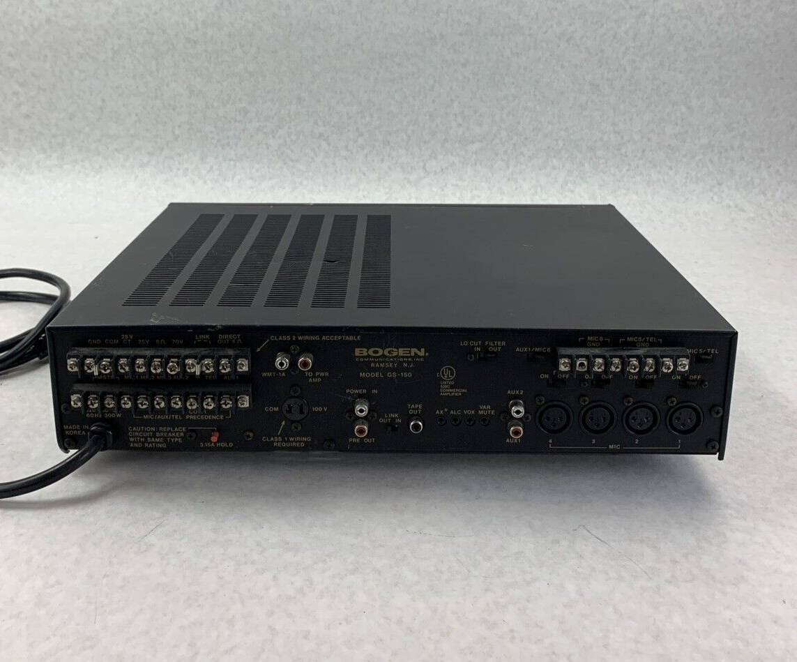 Bogen GS-150 Gold Seal Series Amplifier GS-150 Equalizer Power Tested for Parts