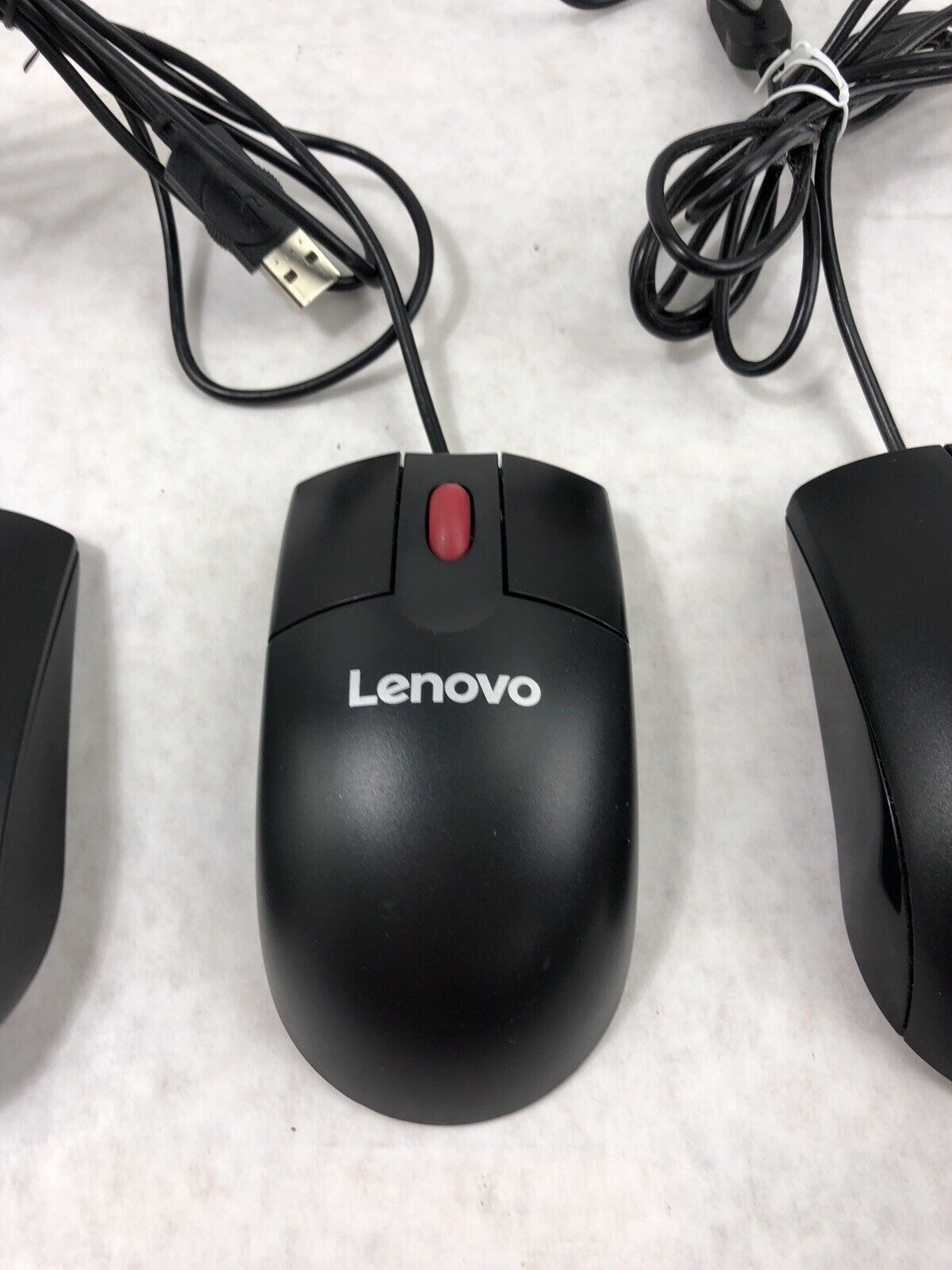 Assorted Lenovo Wired USB Mice - 2 45J4889 - 1 0PH133 - 1 03X6861 (Lot of 4)