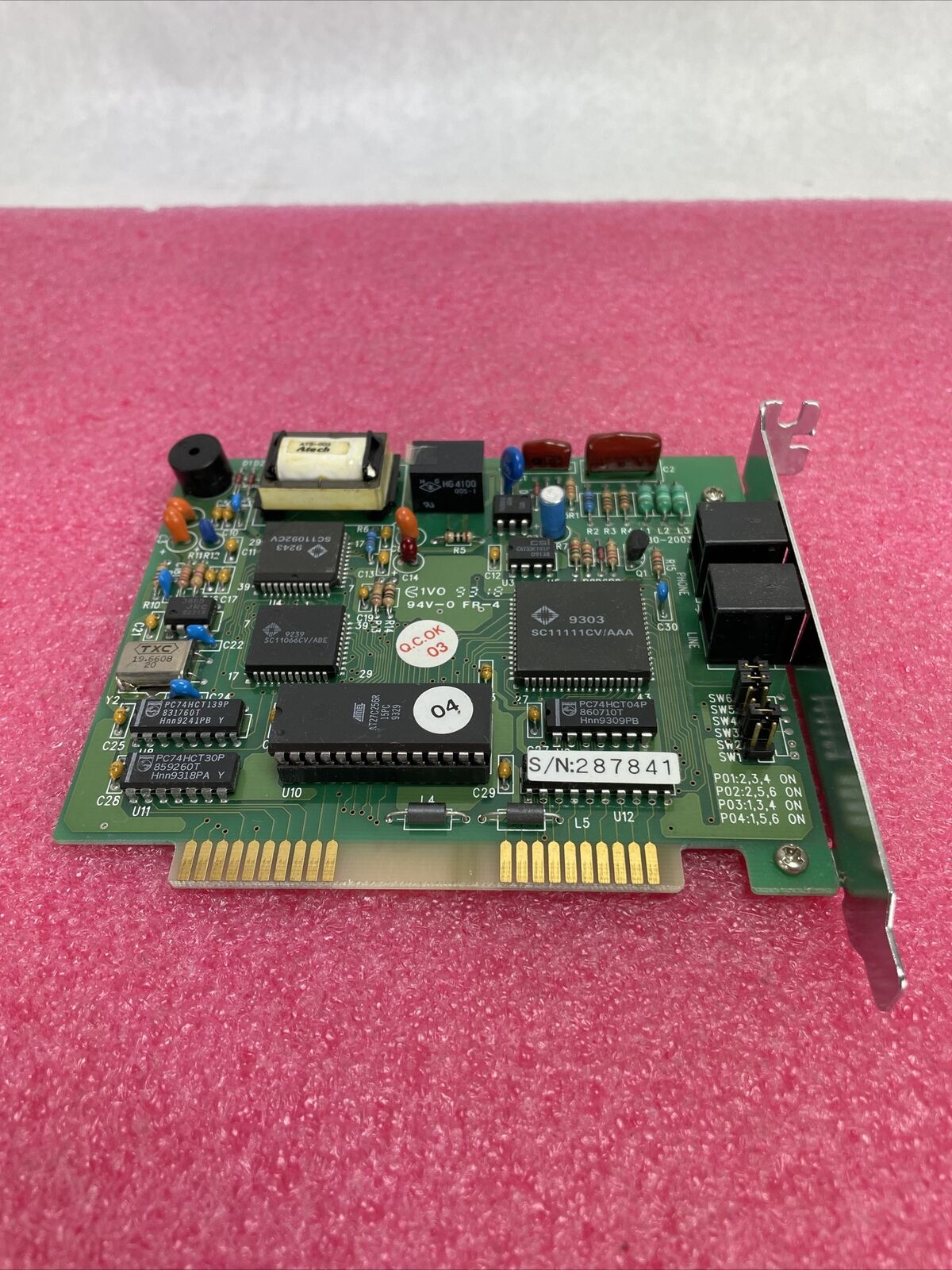 ASKEY INTERNAL 8-BIT ISA 2400bps V.22bis FAX MODEM 80-2003001 Rev 2