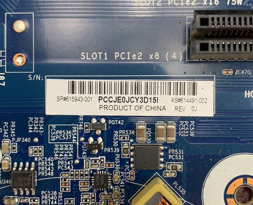 HP PCCJE0JCY3D15I Motherboard Intel Core i3-2120 3.30GHz 4GB RAM No Shield