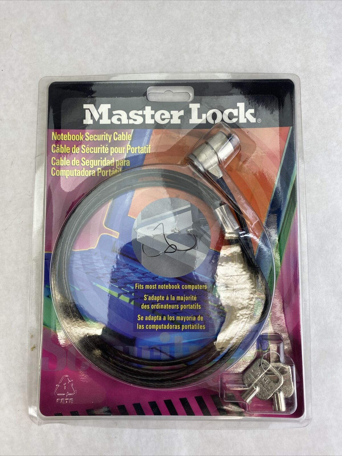 Master Lock 64032 Universal Notebook Security Cable Anti Theft New Old Stock