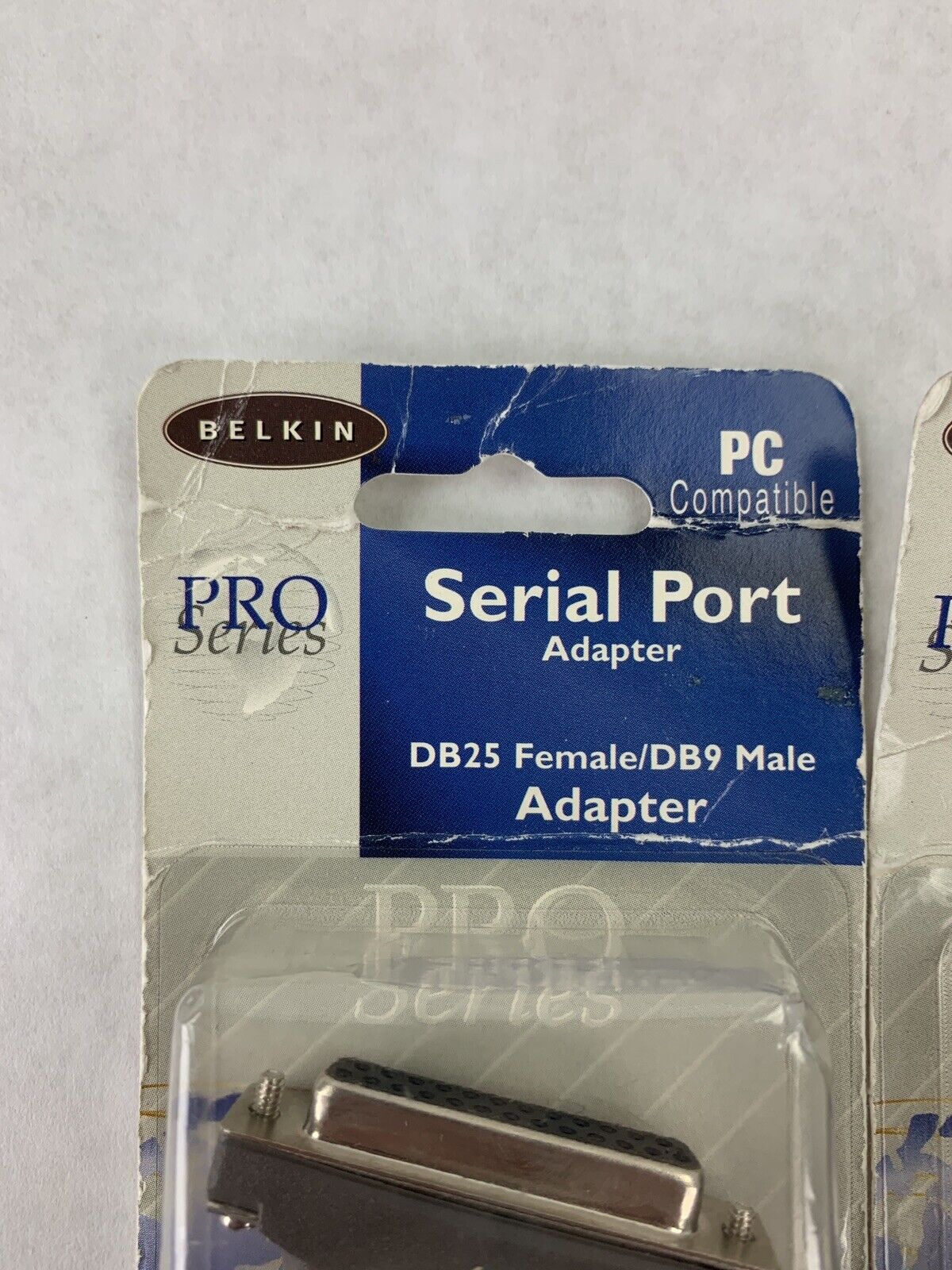 Lot of 2 New Belkin F2L087 Serial Port Adaptor DB9 Male / DB25 Female