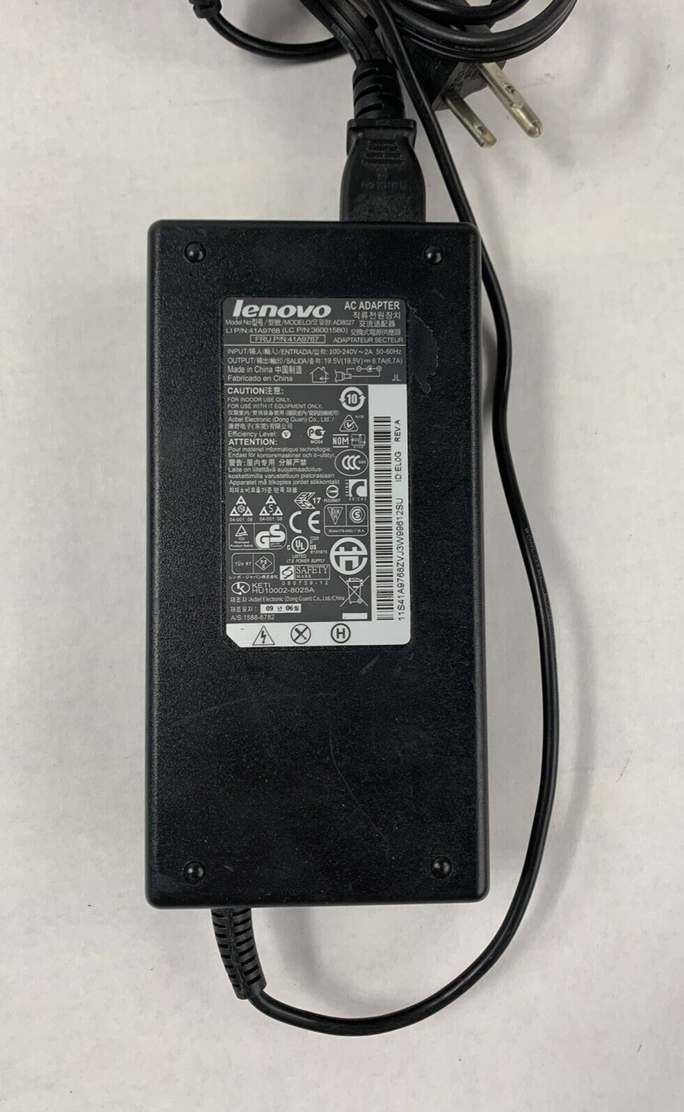 Lenovo AD8027 AC Adapter 19.5V 6.7A