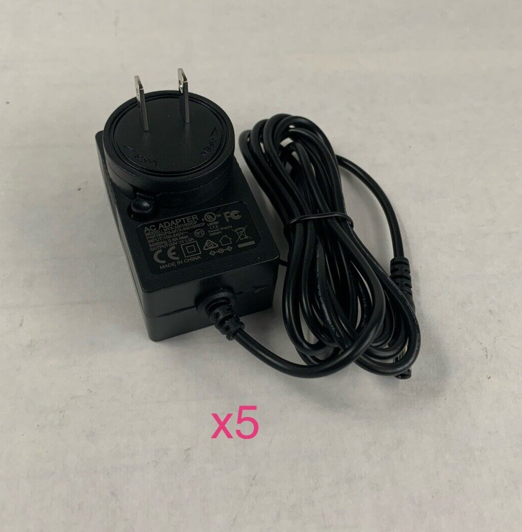 Lot of 5 MYX-2401000CP 24V 1A AC Adapter Power Supply