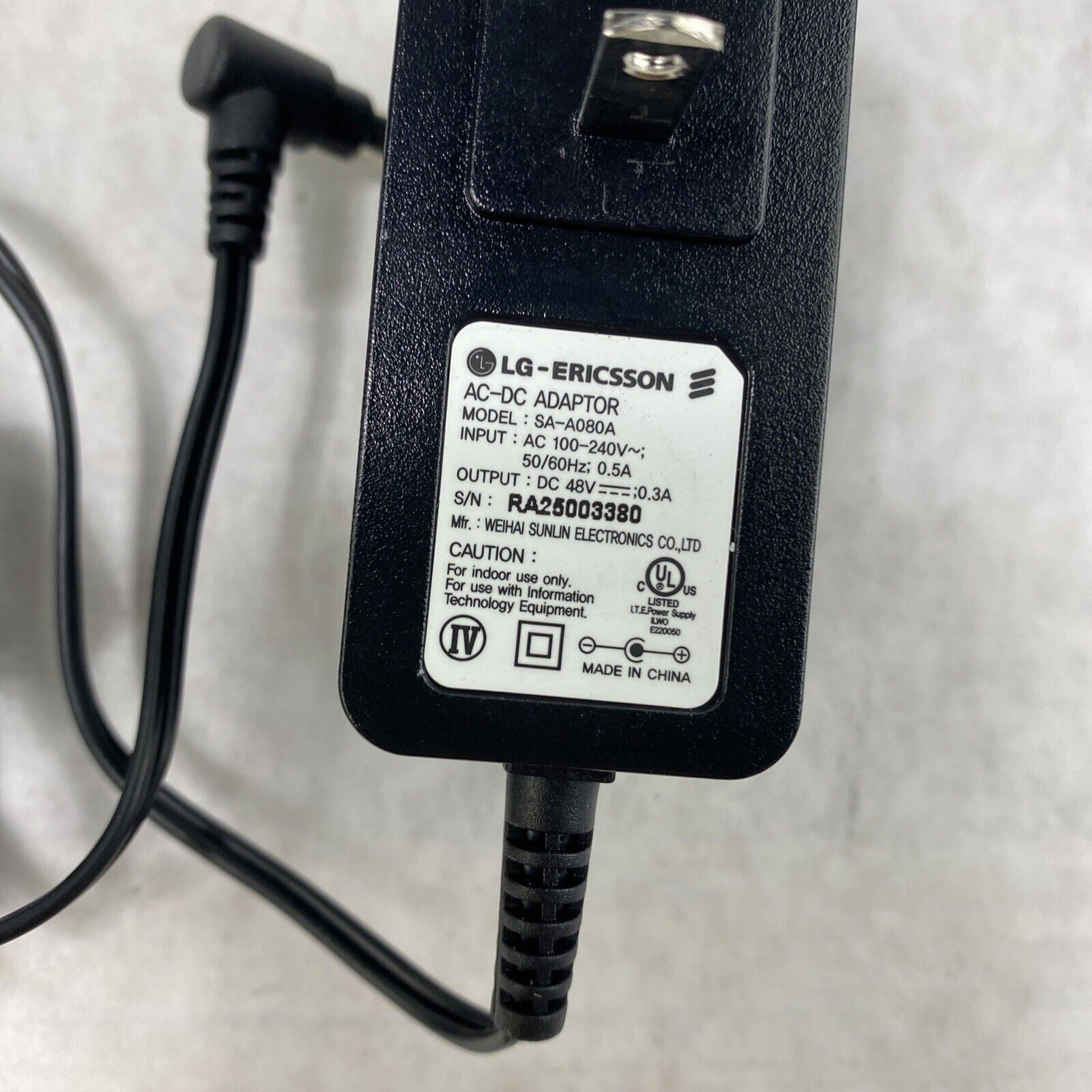 Genuine LG SA-A080A AC Adapter 48V 0.3A Power Supply Charger AC/DC adapter OEM