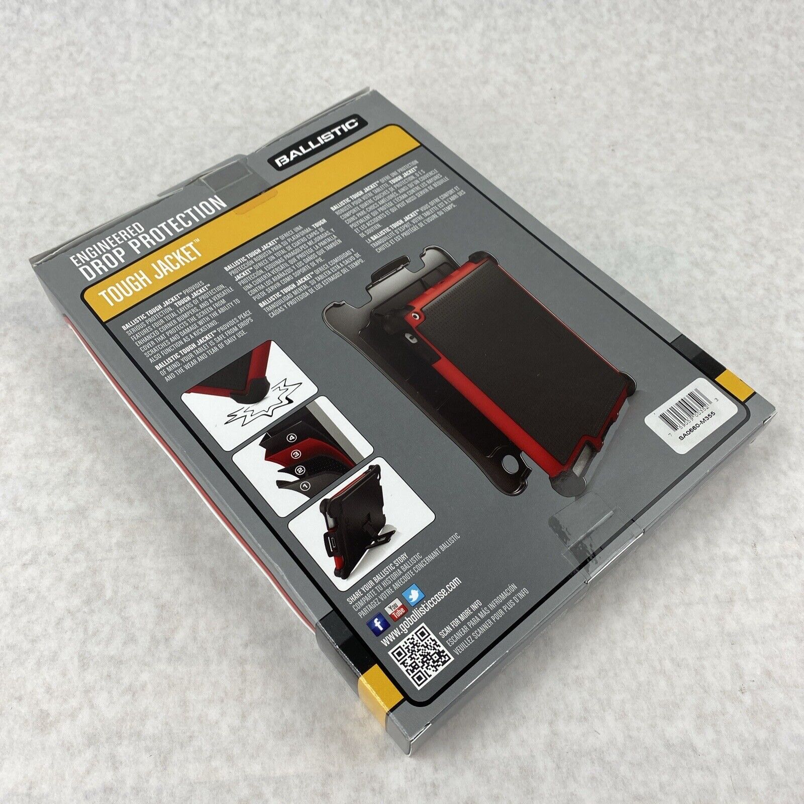 Ballistic SA0660-M355 Tough Jacket Case for Apple iPad 2nd 3rd 4th Gen Black/Red