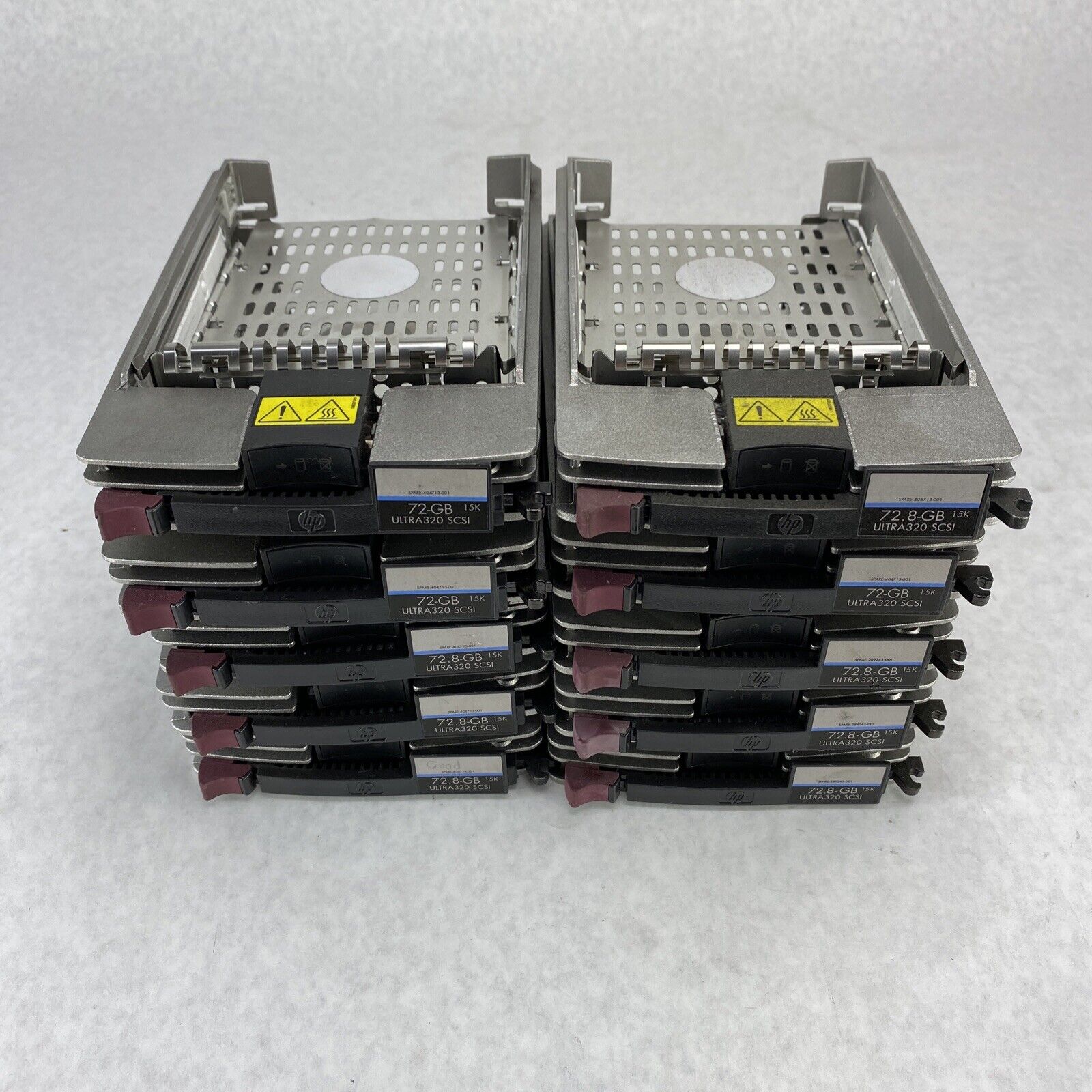 Lot of 10 Genuine HP ULTRA320 404713-001 3.5" SCSI HDD Caddy Tray 72.8GB 15K