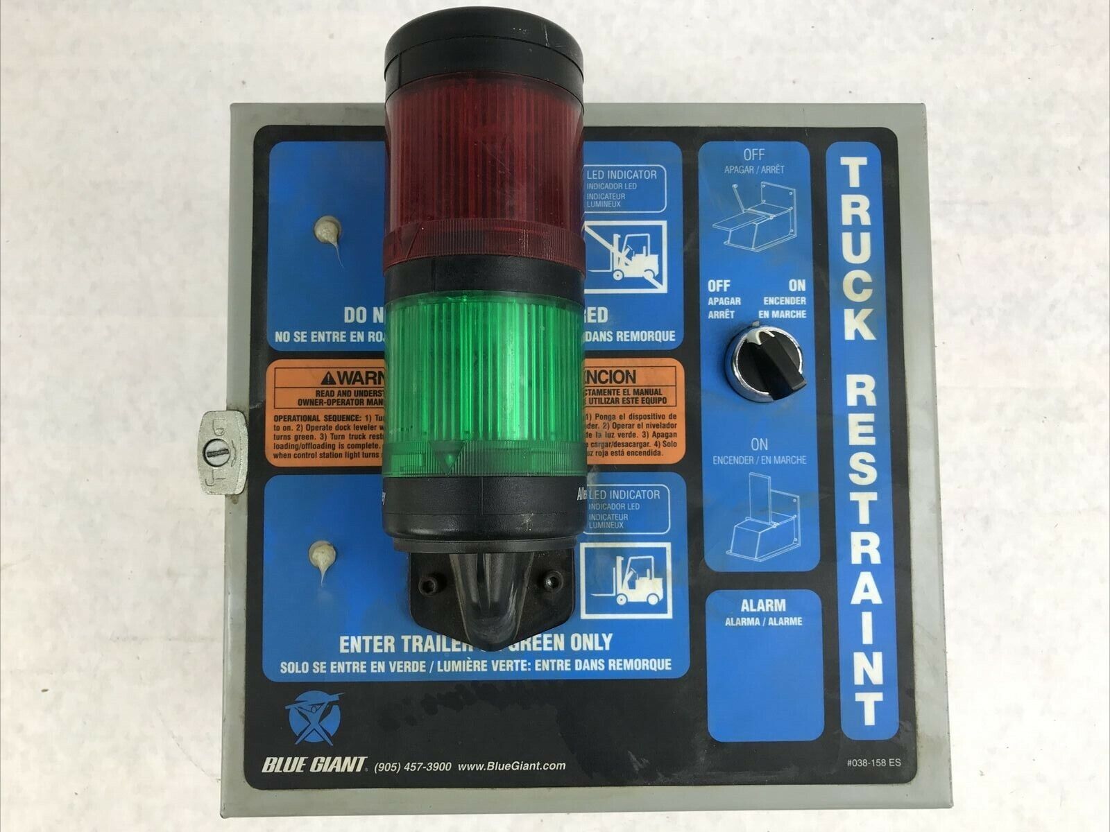 Blue Giant MTR 1160T 027-105 Truck Restraint 115V Control Panel 038-158 ES