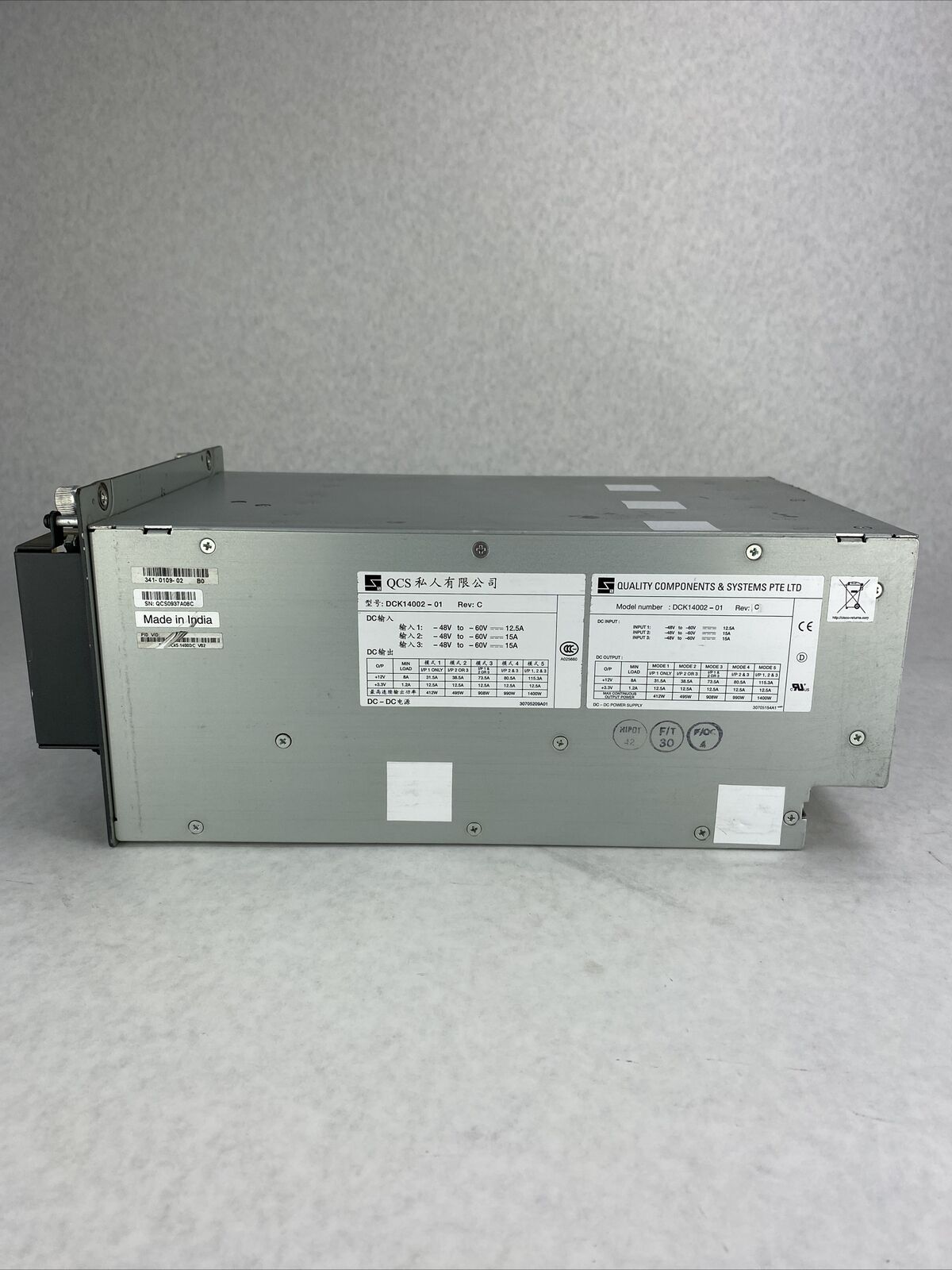 QCS DCK14002 -01 Rev C Power Supply 60V 15A 1400W