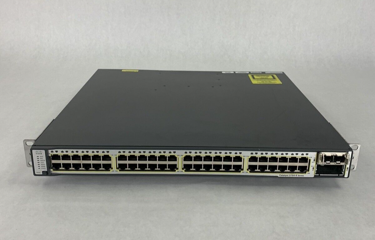 Cisco Catalyst WS-C3750E-48TD-S V03 48 Port Gigabit Managed Network Switch