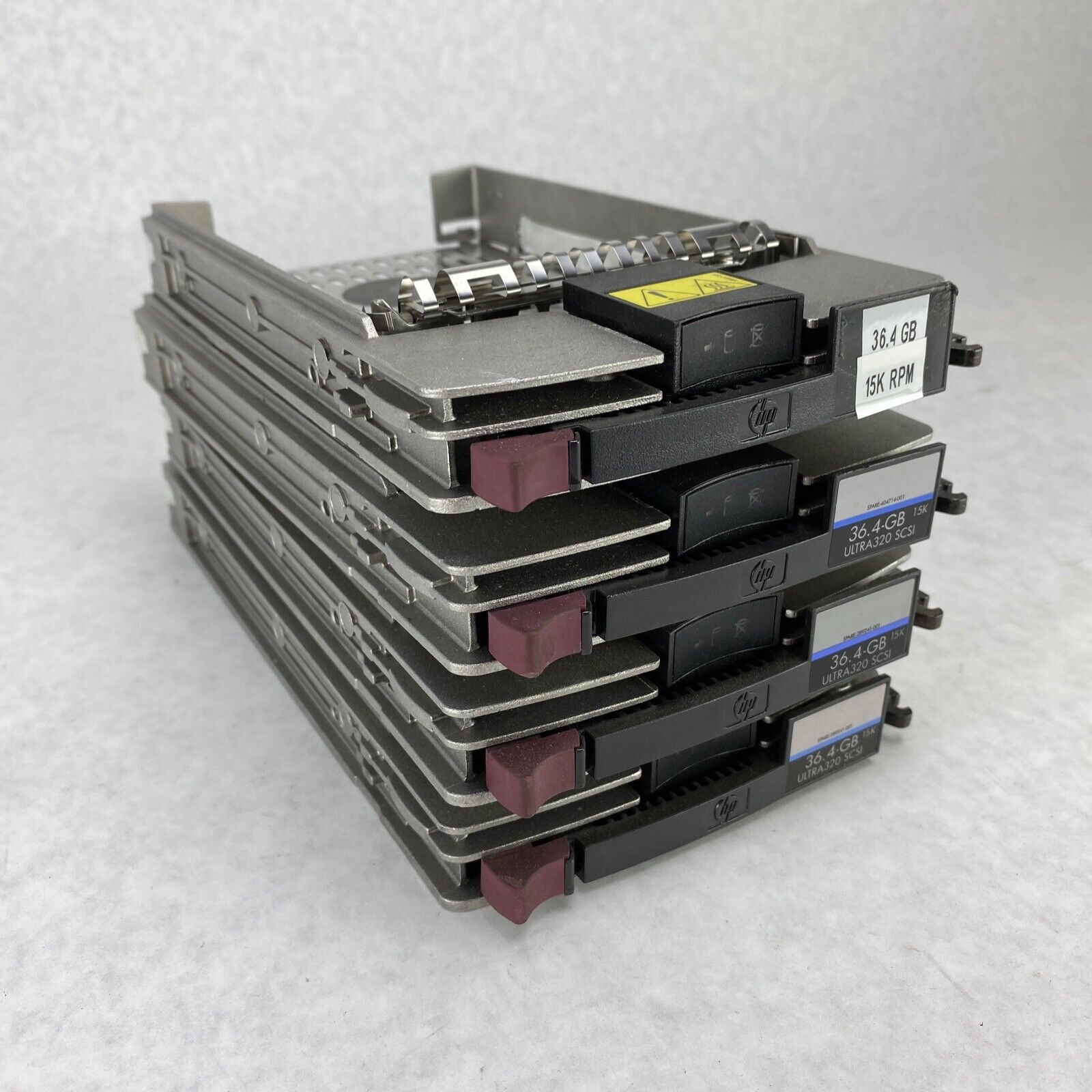 Lot of 4 Genuine HP ULTRA320 3.5" SCSI 289241-001 HDD Caddy Trays 36.4GB 15K RPM