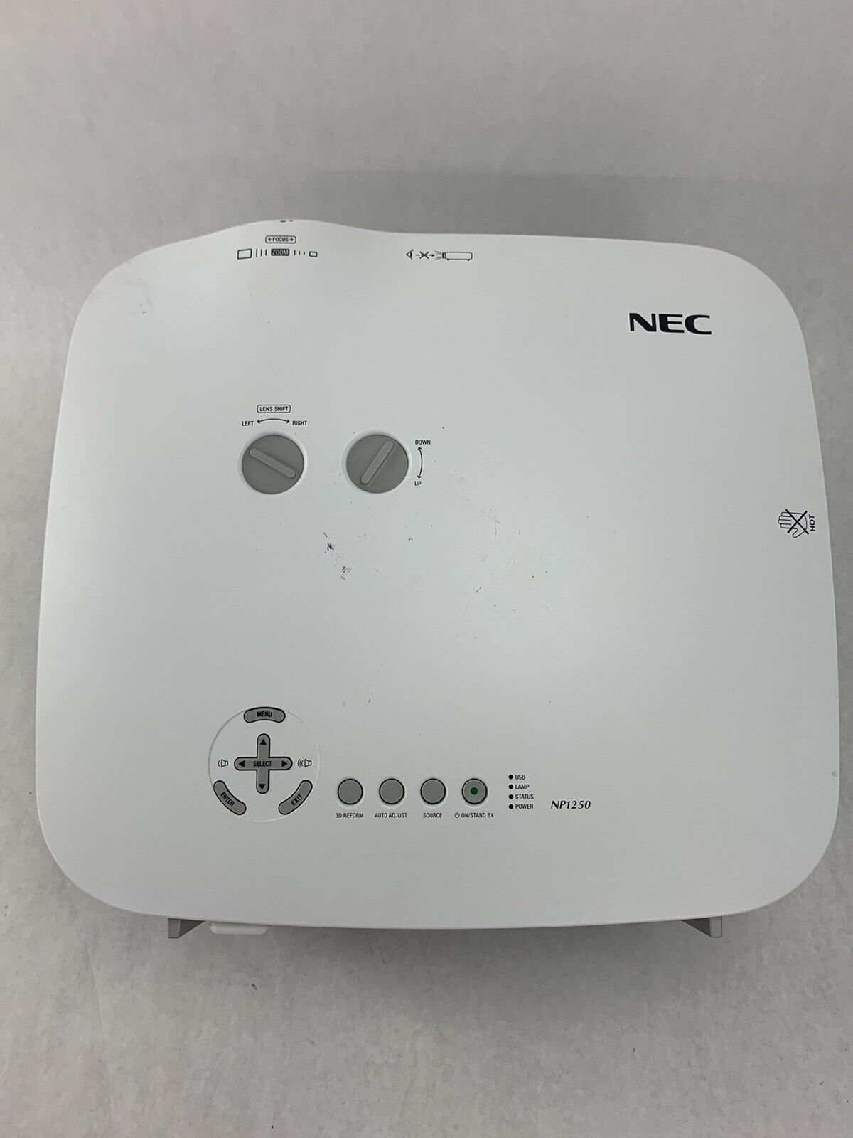 NEC NP1250 3700 Lumen Projector Design and Chief Ceiling Mount 80 Lamp Hours