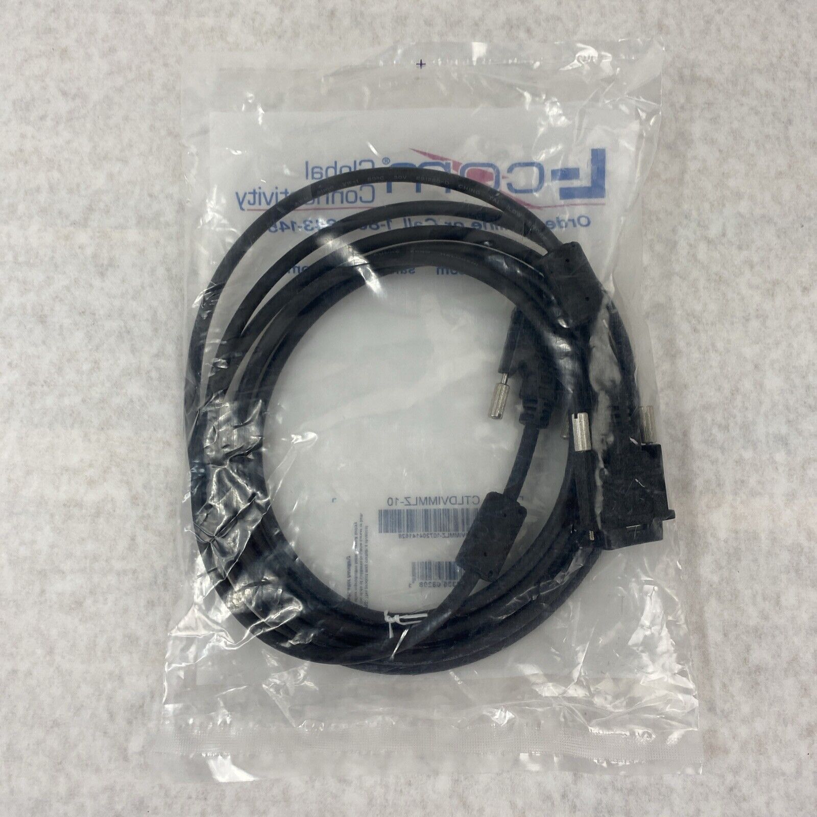 L-Com CTLDVIMMLZ-10 DVI-D Single Link LSZH Cable Male/Male w/ Ferrites 10ft