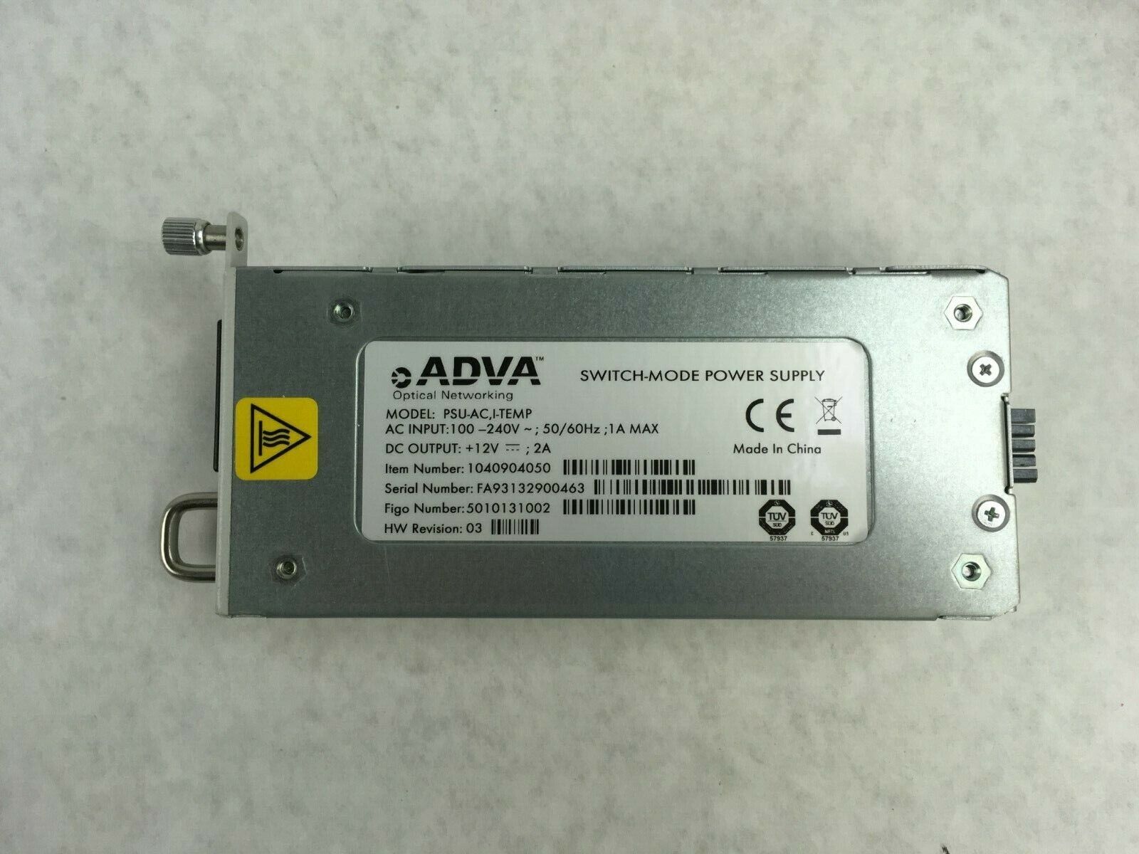 ADVA PSU-AC I-TEMP Switch Mode Power Supply 1040904050 Optical Networking