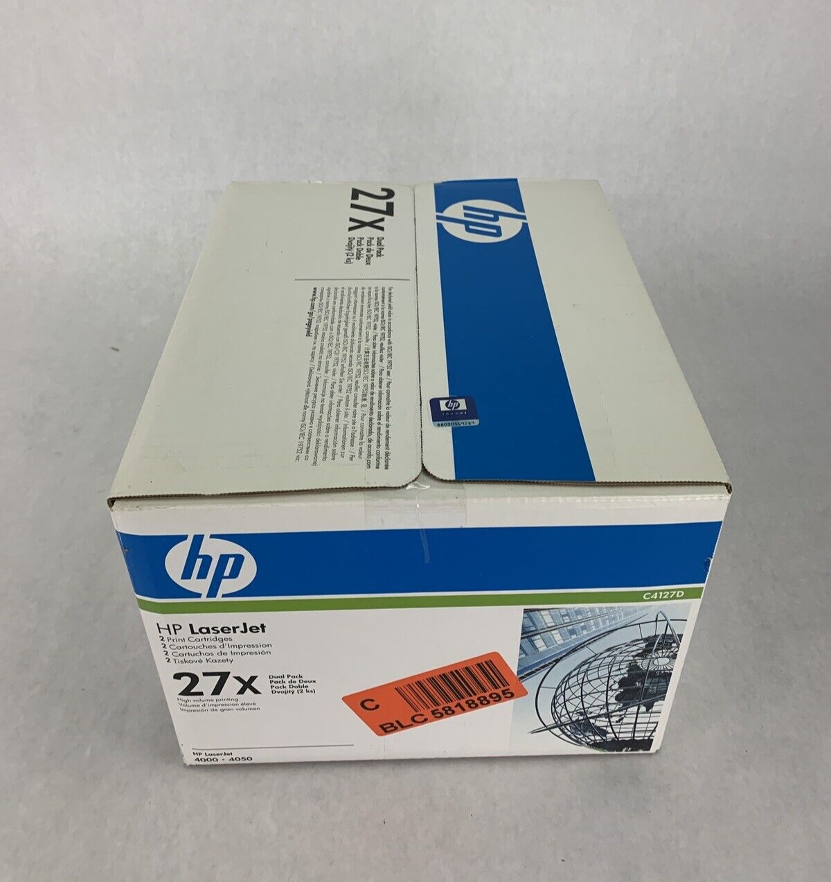 New Sealed OEM HP C4127D Dual Pack 2-27X Black Toner for Laserjet 4000 & 4050