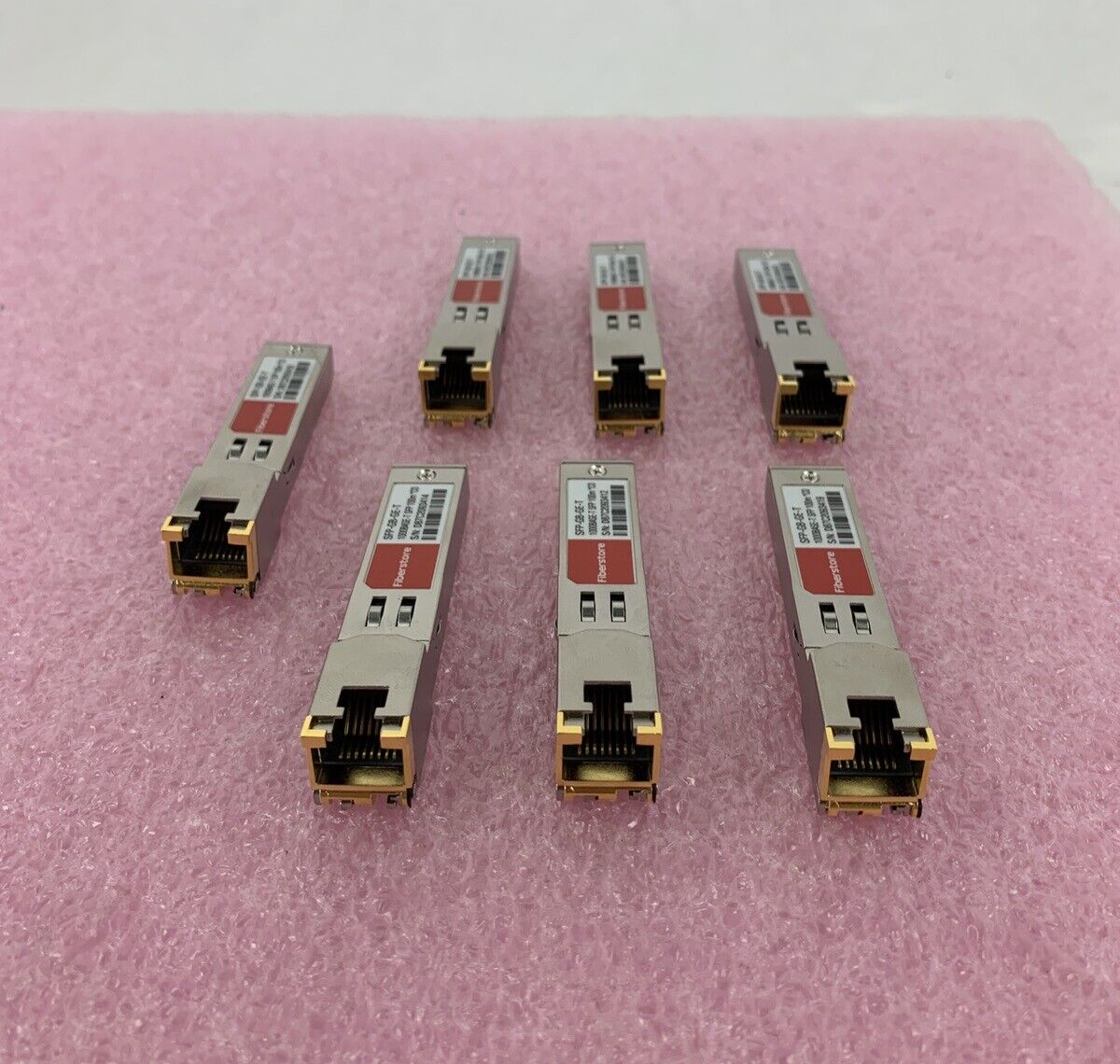 Lot of 8 Fiberstore SFP-GB-GE-T 1000BASE-T 1GT SFP Transceiver 100m