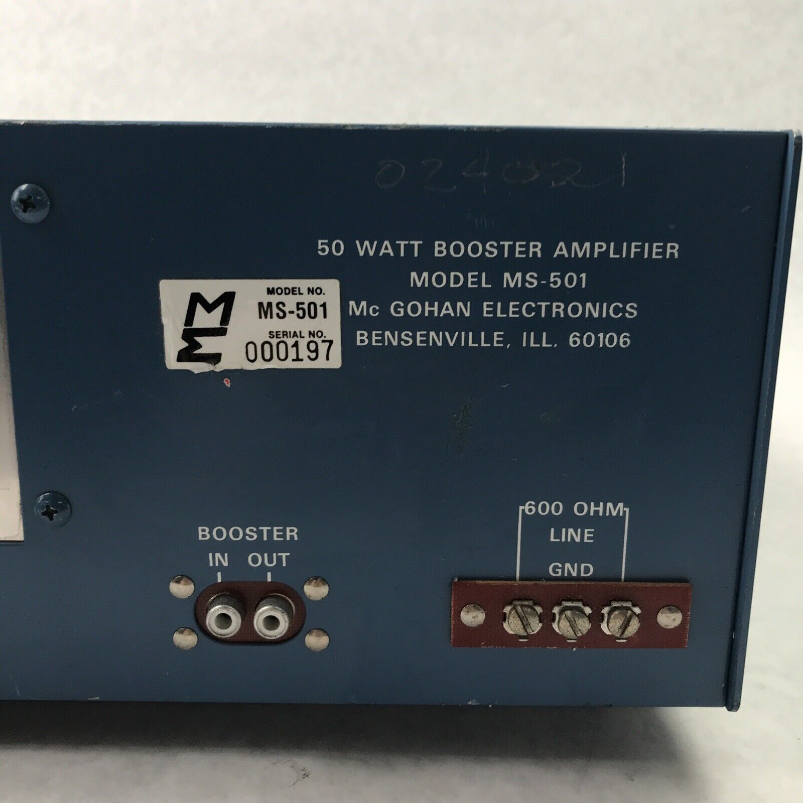 McGohan MS-501 Electronic 50 Watt Booster Amplifier