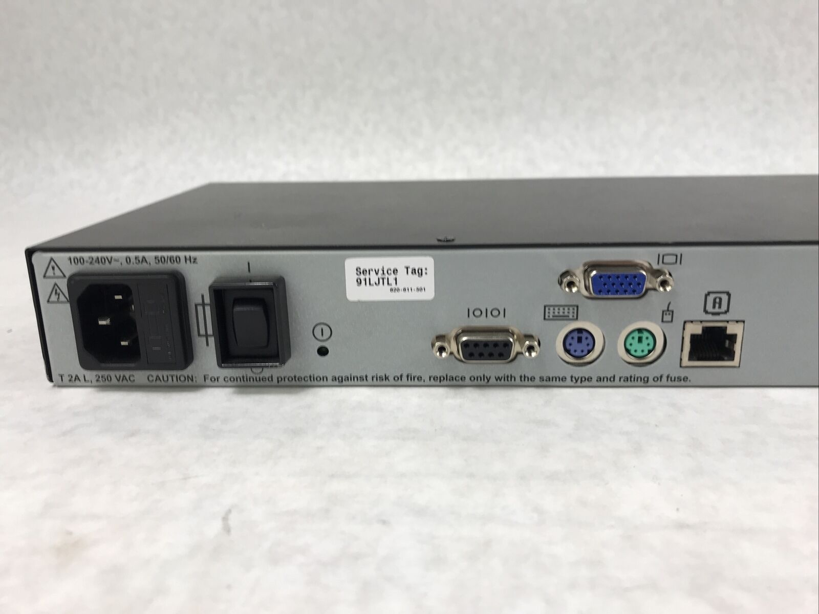 Dell F622J PowerEdge 180S Console Edge 8x Port Digital KVM Switch RJ-45 PS/2 VGA