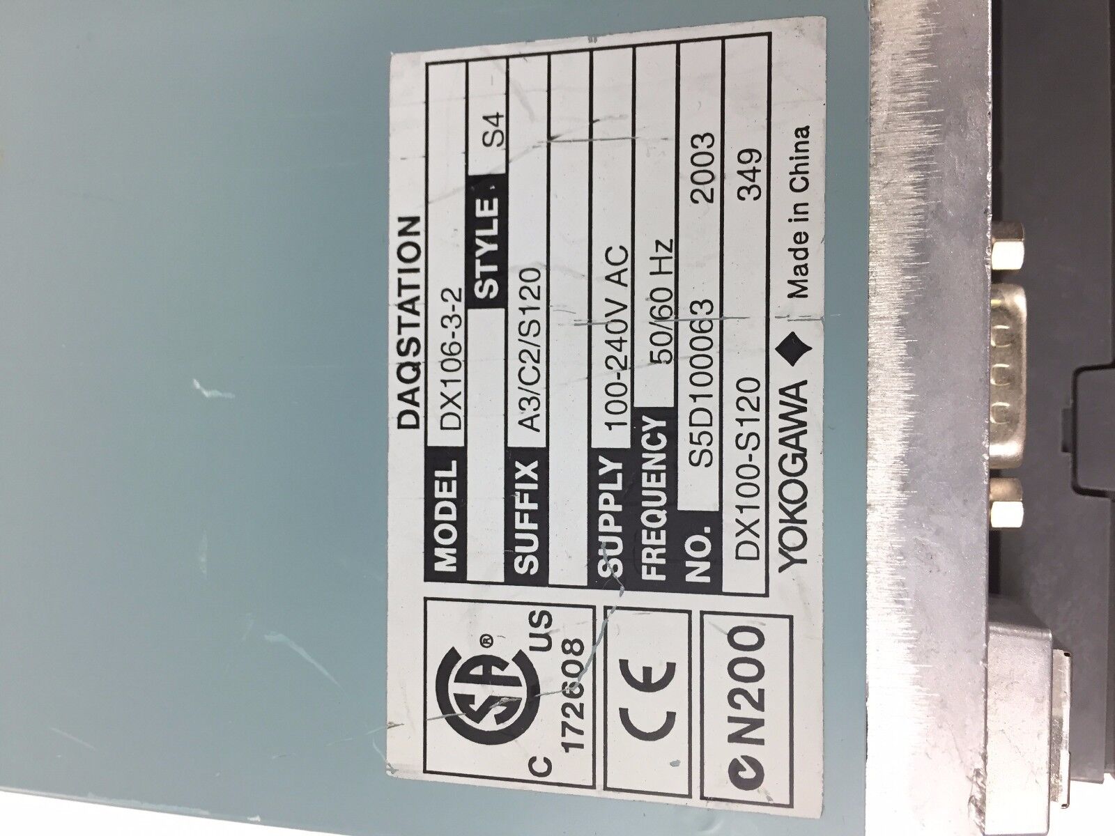 Yokogawa DX106-3-2, S4 Daqstation Recorder Parts or Repair