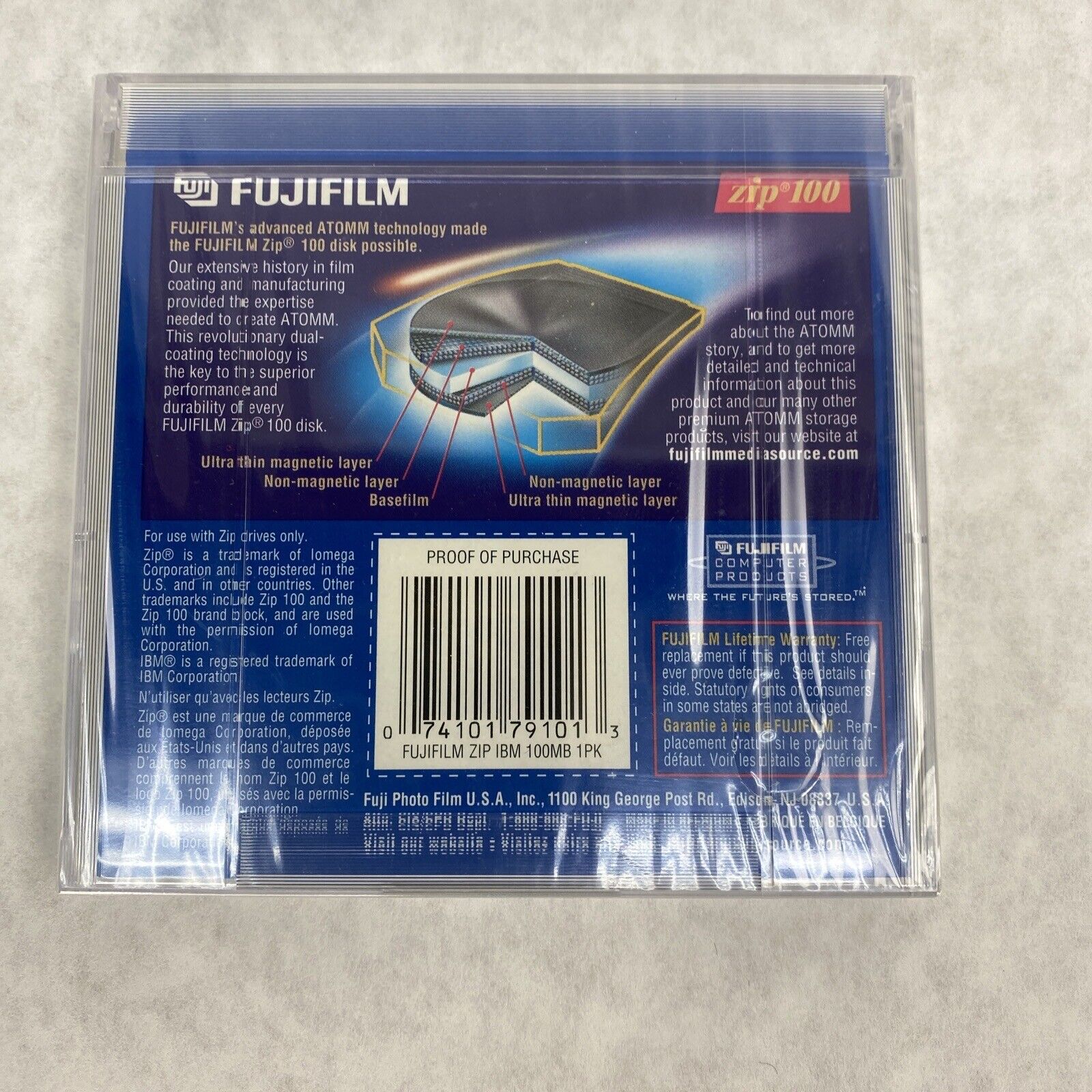 Lot( 5 ) FujiFilm 100mb Zip Disk Factory Sealed IBM Formatted