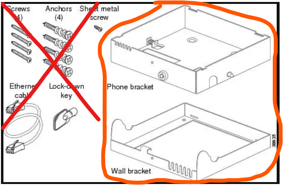 Cisco 7900 Series Phone Locking Wall Mount 800-07952-01