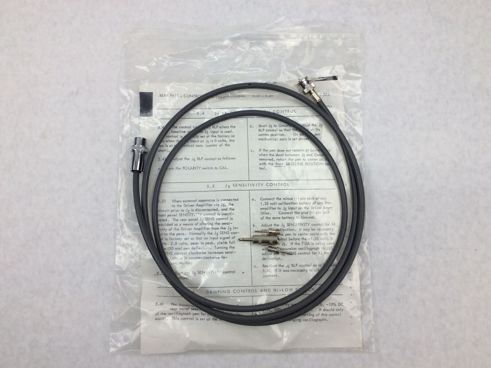 Alpha Wire - J P/N 9830 AWM Style 1354 - BNC Connector Cable - With Adapters