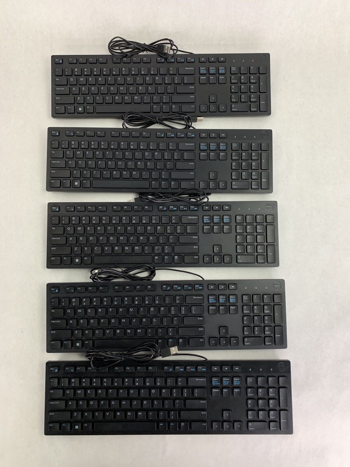 Lot 0f 5  Dell Wired Keyboard Black KB216