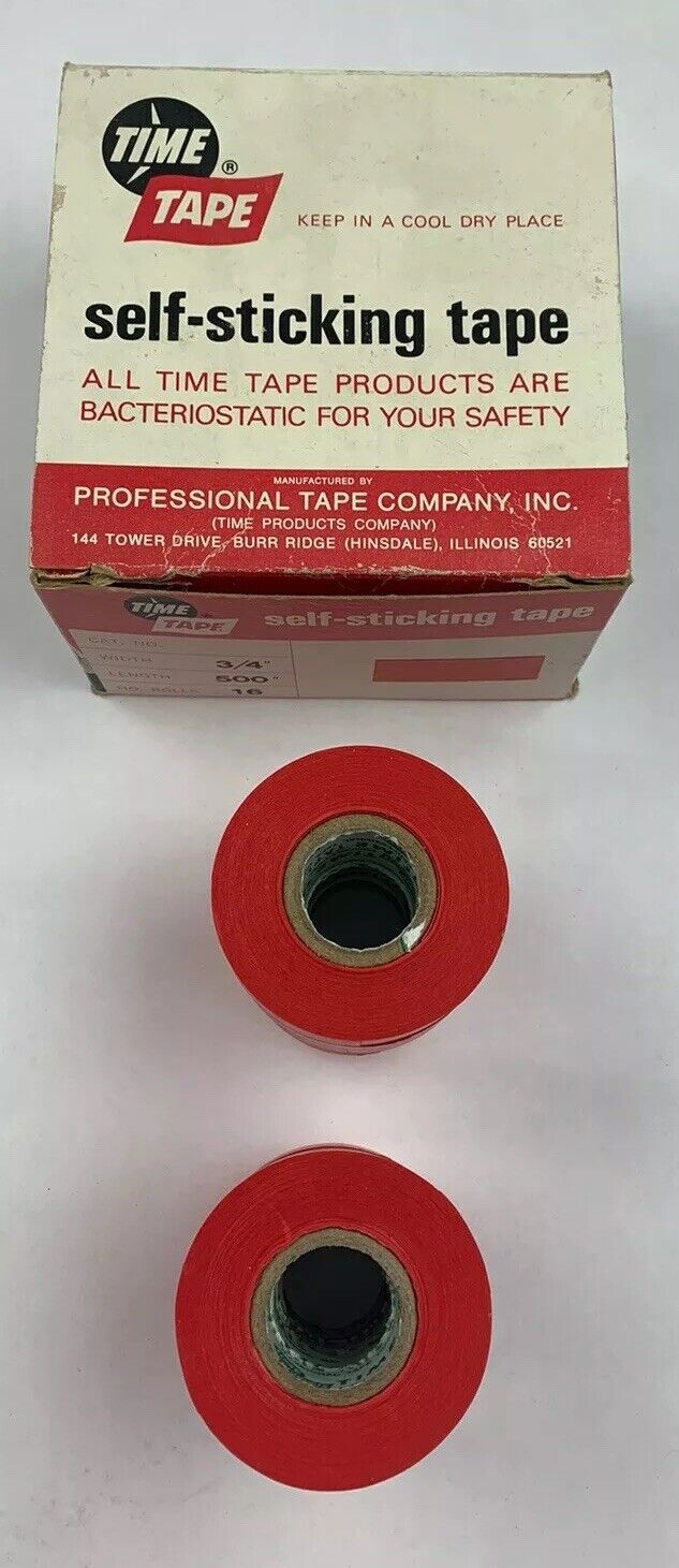 Time Tape 3/4" x 500" Self-Sticking Red Bacteriostatic Color-Code Tape - 8 Rolls