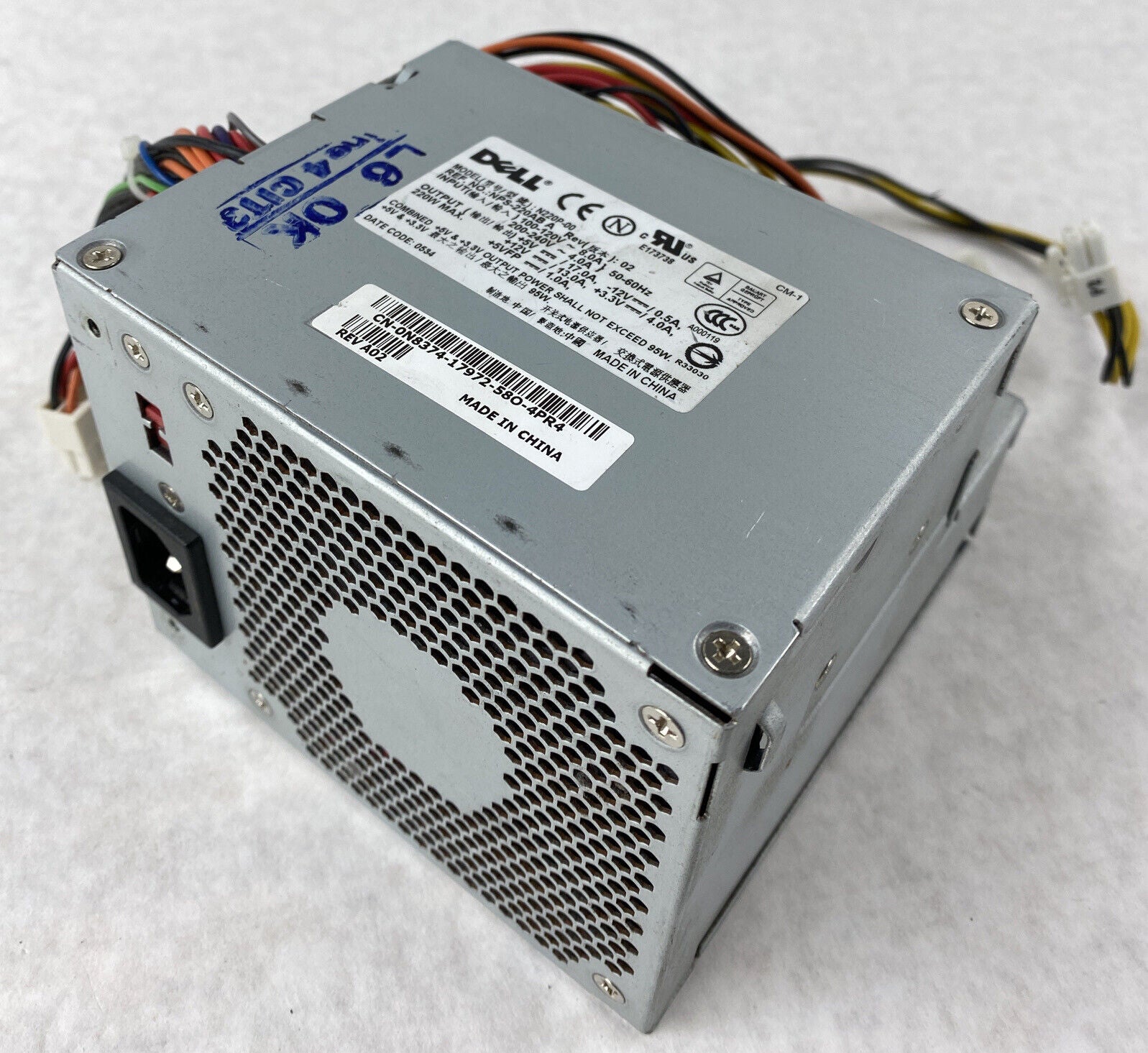 Dell 0N8374 220W Power Supply Optiplex GX520 GX620 0KC672 0MC638 0NC912 0M8803