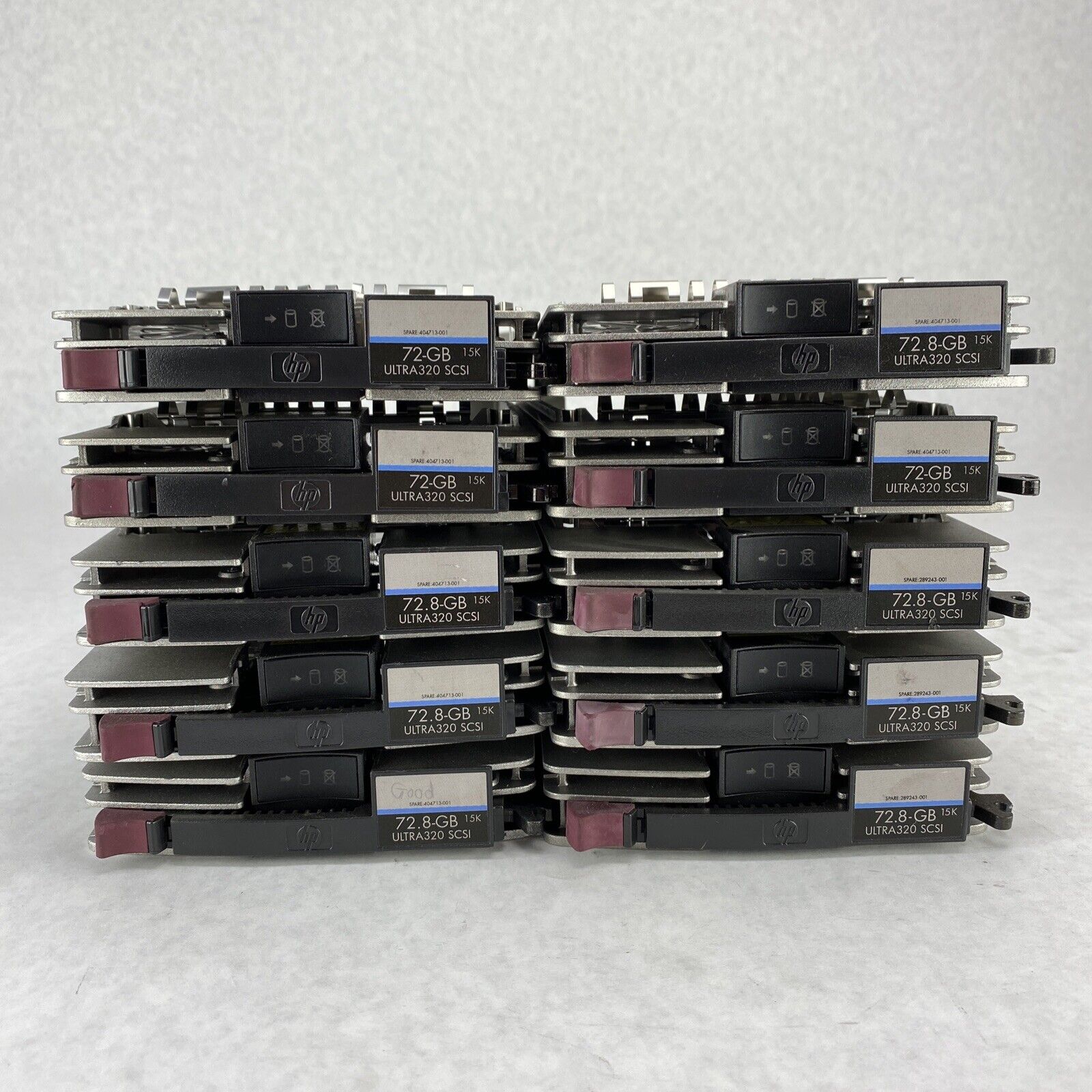 Lot of 10 Genuine HP ULTRA320 404713-001 3.5" SCSI HDD Caddy Tray 72.8GB 15K