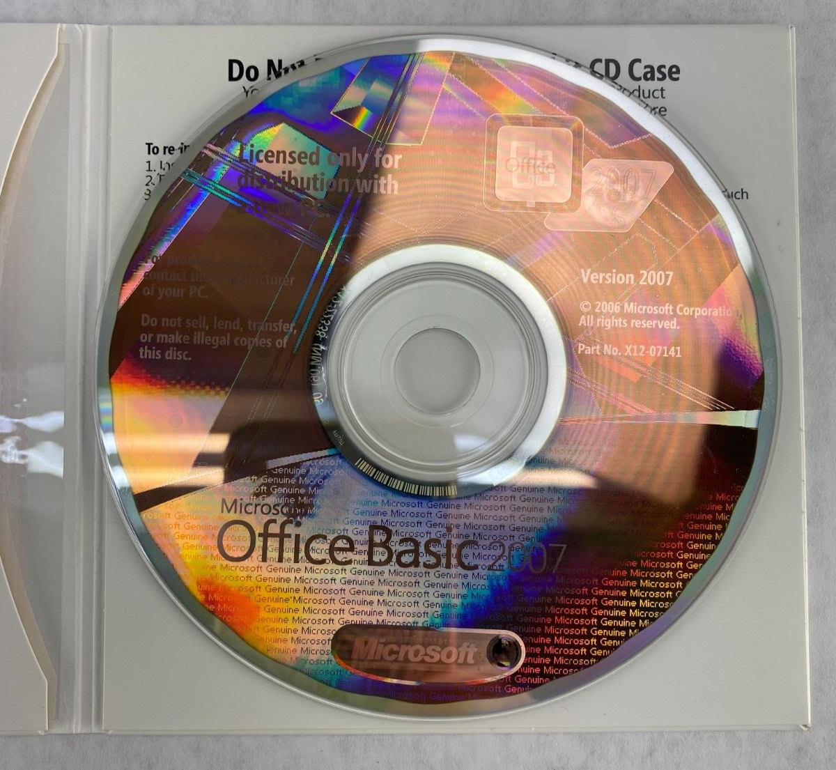 Microsoft Office 2007 Basic Edition BE UNSEALED English for Dell 0YY660 Windows