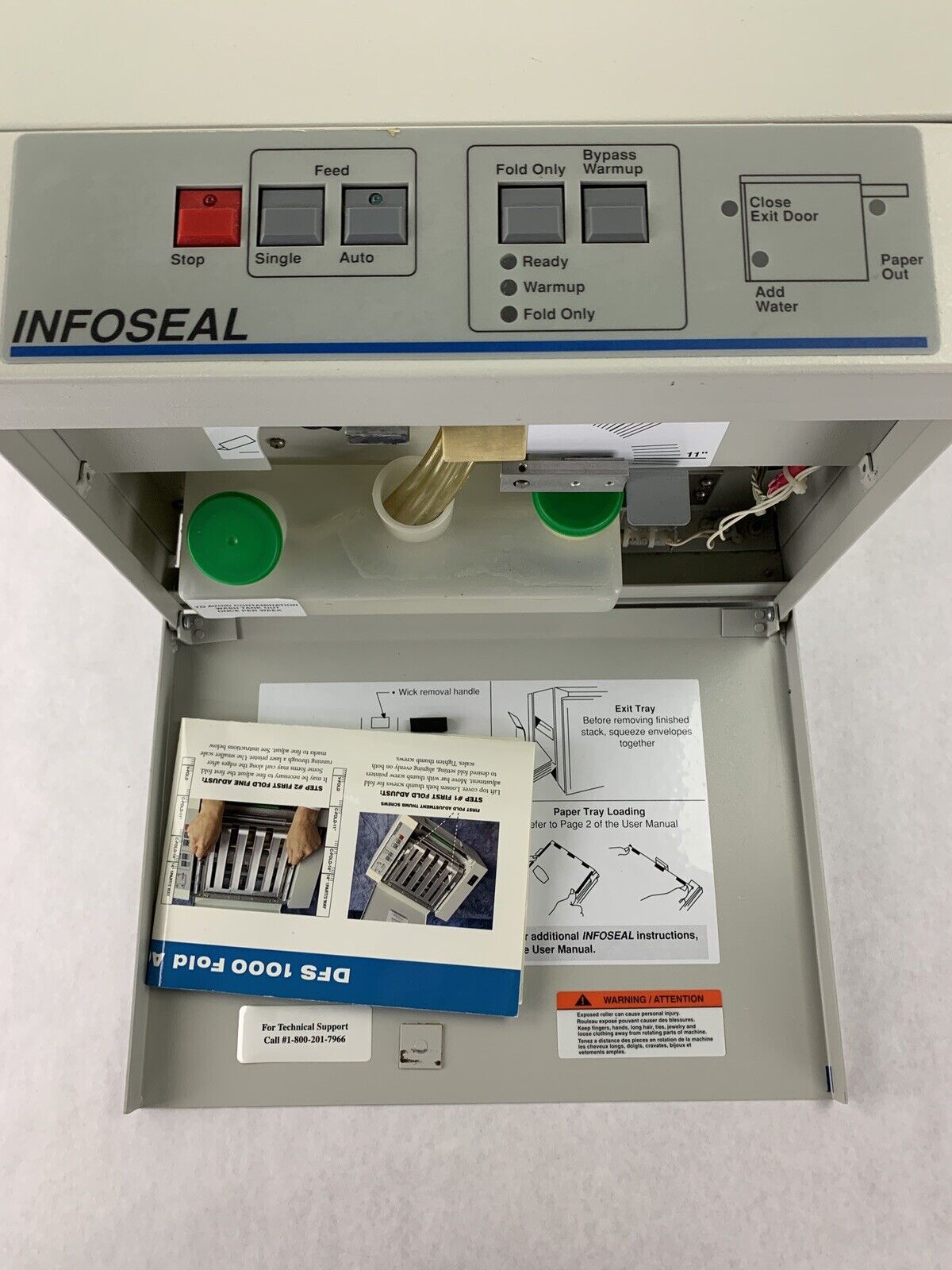 InfoSeal DFS-1000 Paper Folding and Envelope Sealing System Missing Paper Tray