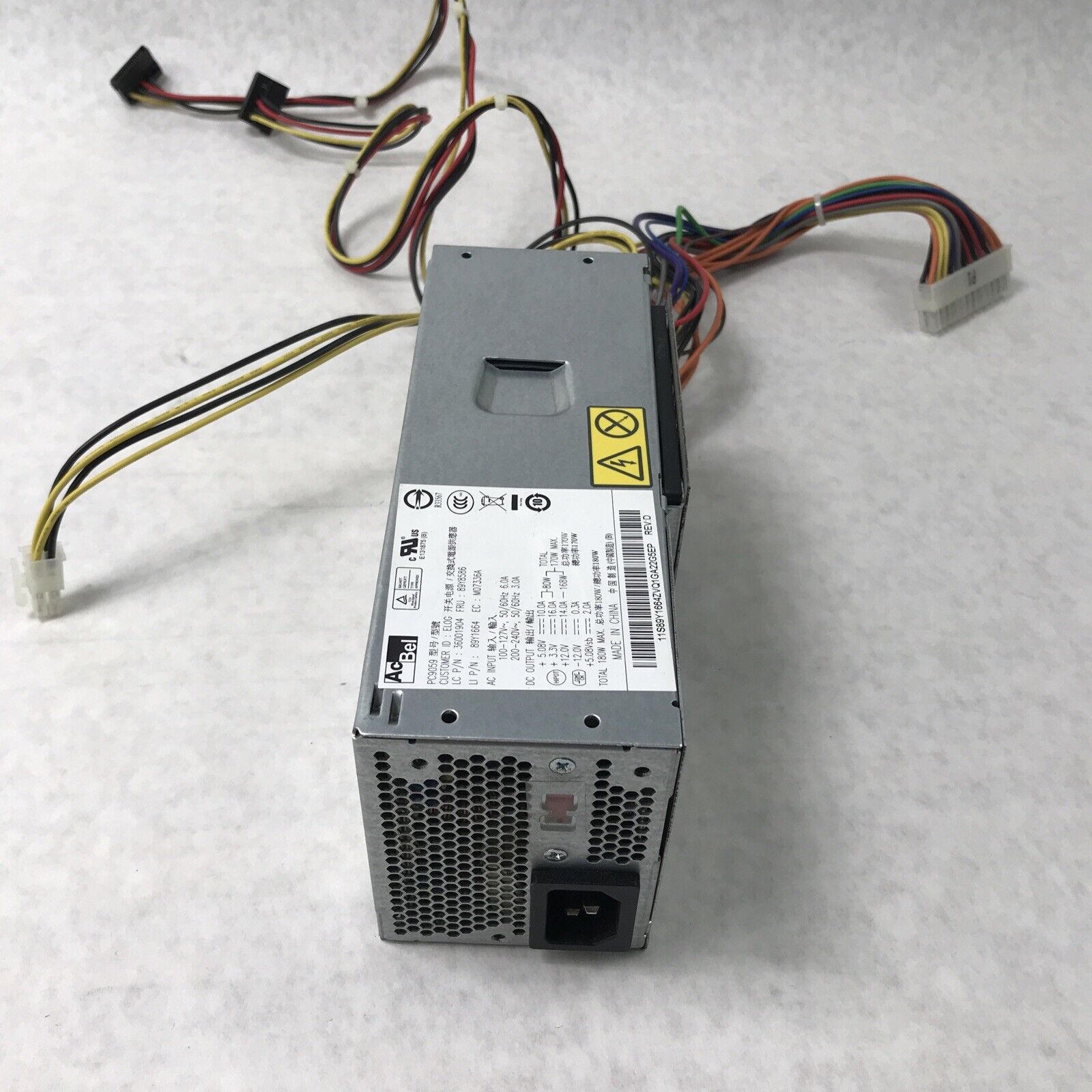 AcBel PC9059 60Hz 240V 6.0A 180W Power Supply 89Y1664 (Tested and Working)