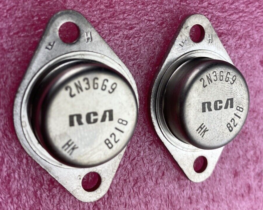 Lot of 2 RCA 2N3669 HK 8218 2 Pin Bipolar Transistor