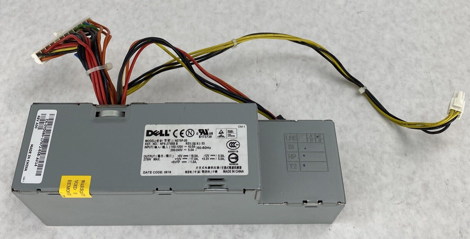 Dell 0YD080 Opltiplex SFF GX520 GX620 275W Power Supply N275P-00 B L-H