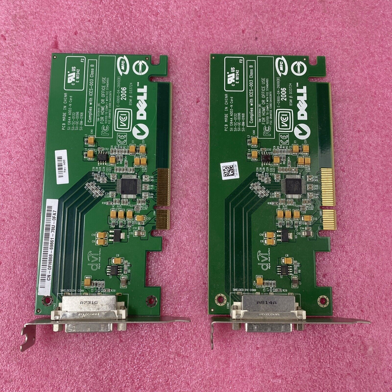 Lot( 2 ) Dell 0FH86 E-G900-04-2600 Sil 1364A DVI AGP SFF Video Graphics Card GPU