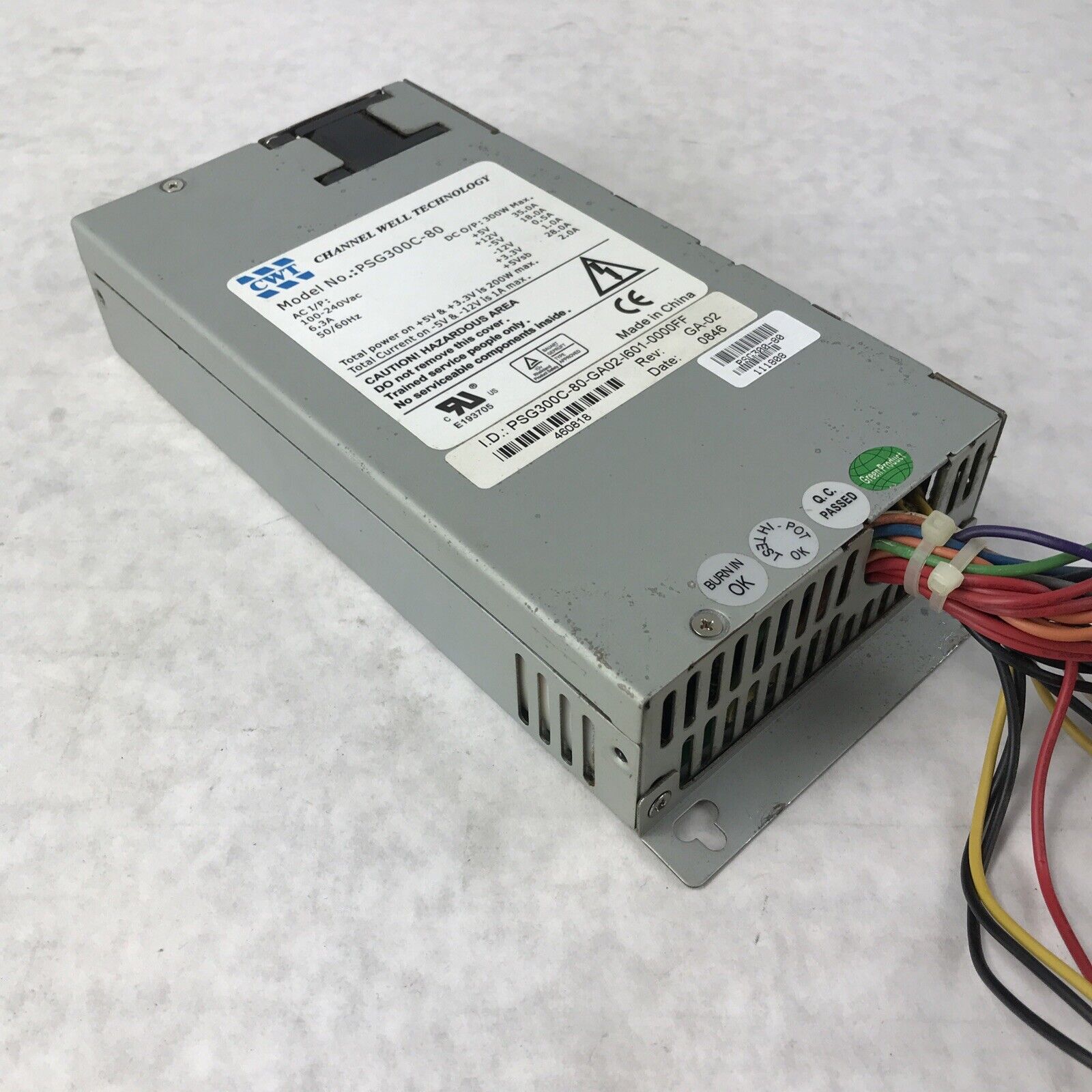 CWT PSG300C-80 Power Supply PSU 20-pin ATX Channel Well Technology