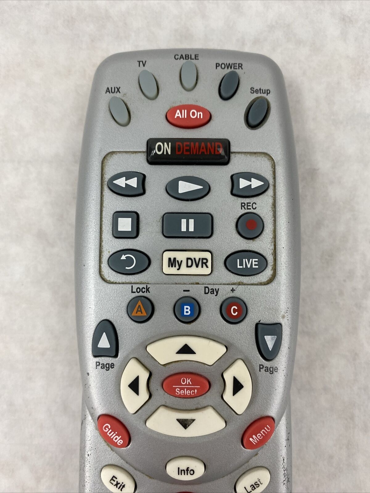 Comcast RC1475505/02MB Xfinity Custom DVR 3 Device Remote Control Model Silver