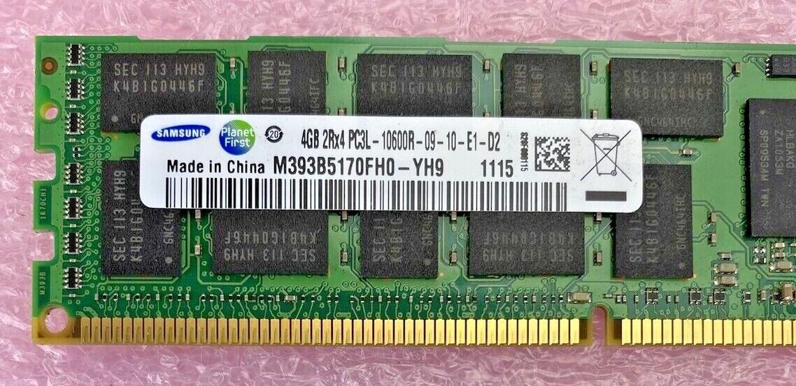 Samsung M393B5170FH0-YH9 4GB 2Rx4 PC3L-10600R DDR3 Registered Server RAM
