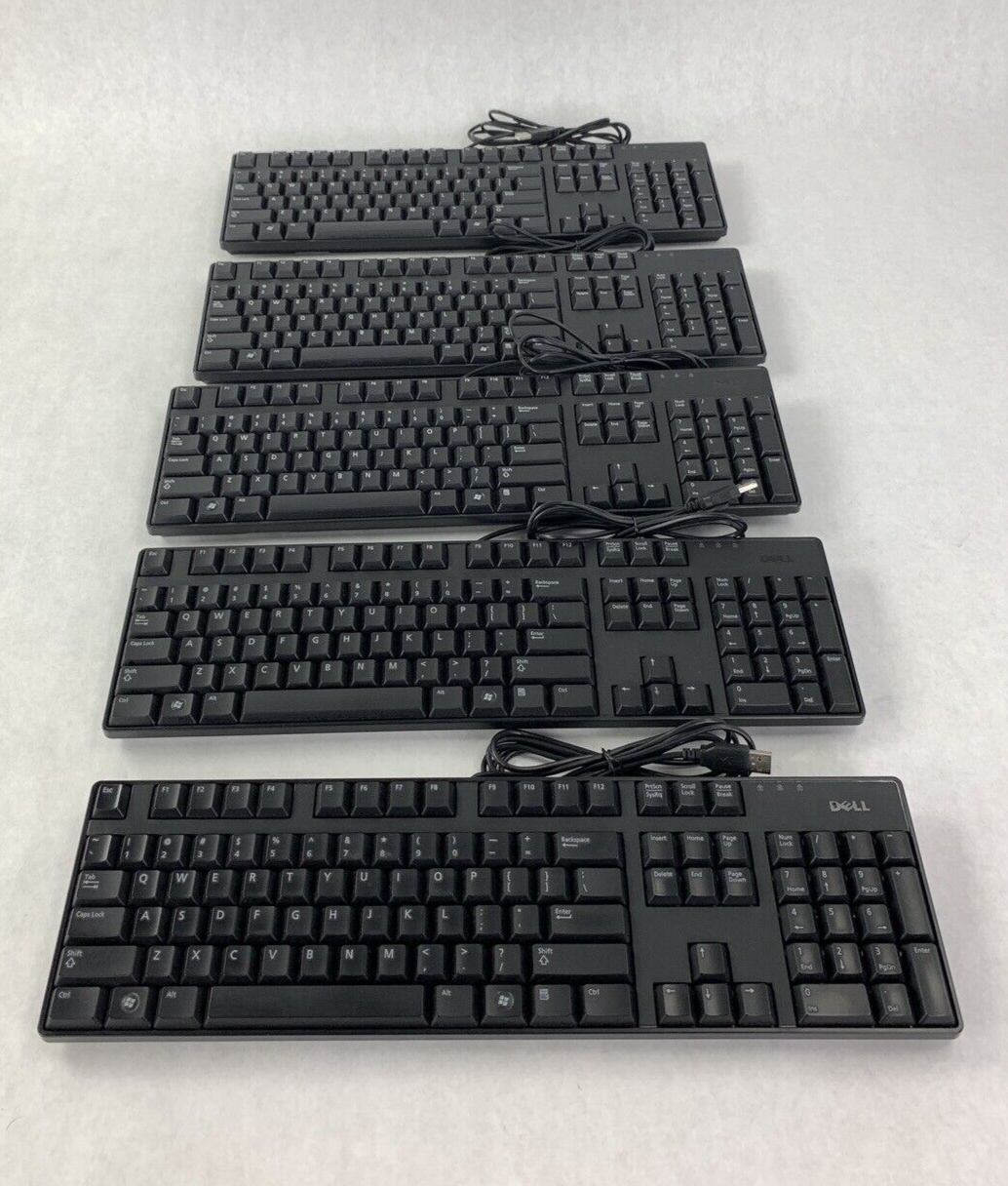 Lot of 5 Genuine Dell KB1421 0N242F L30U Quiet Slim Black USB Keyboard