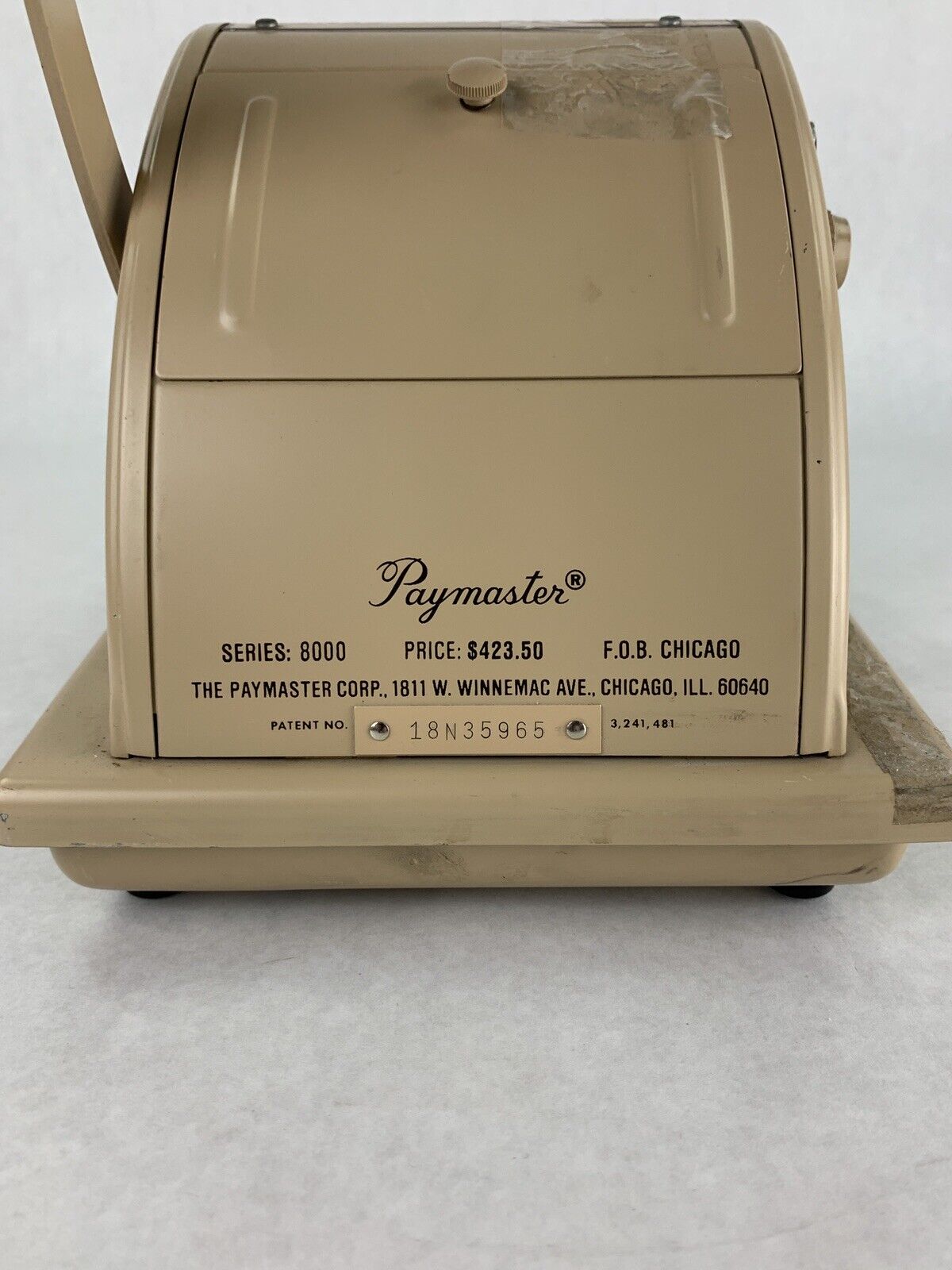 Paymaster 8000 Receipt Puncher W/ Film Tested