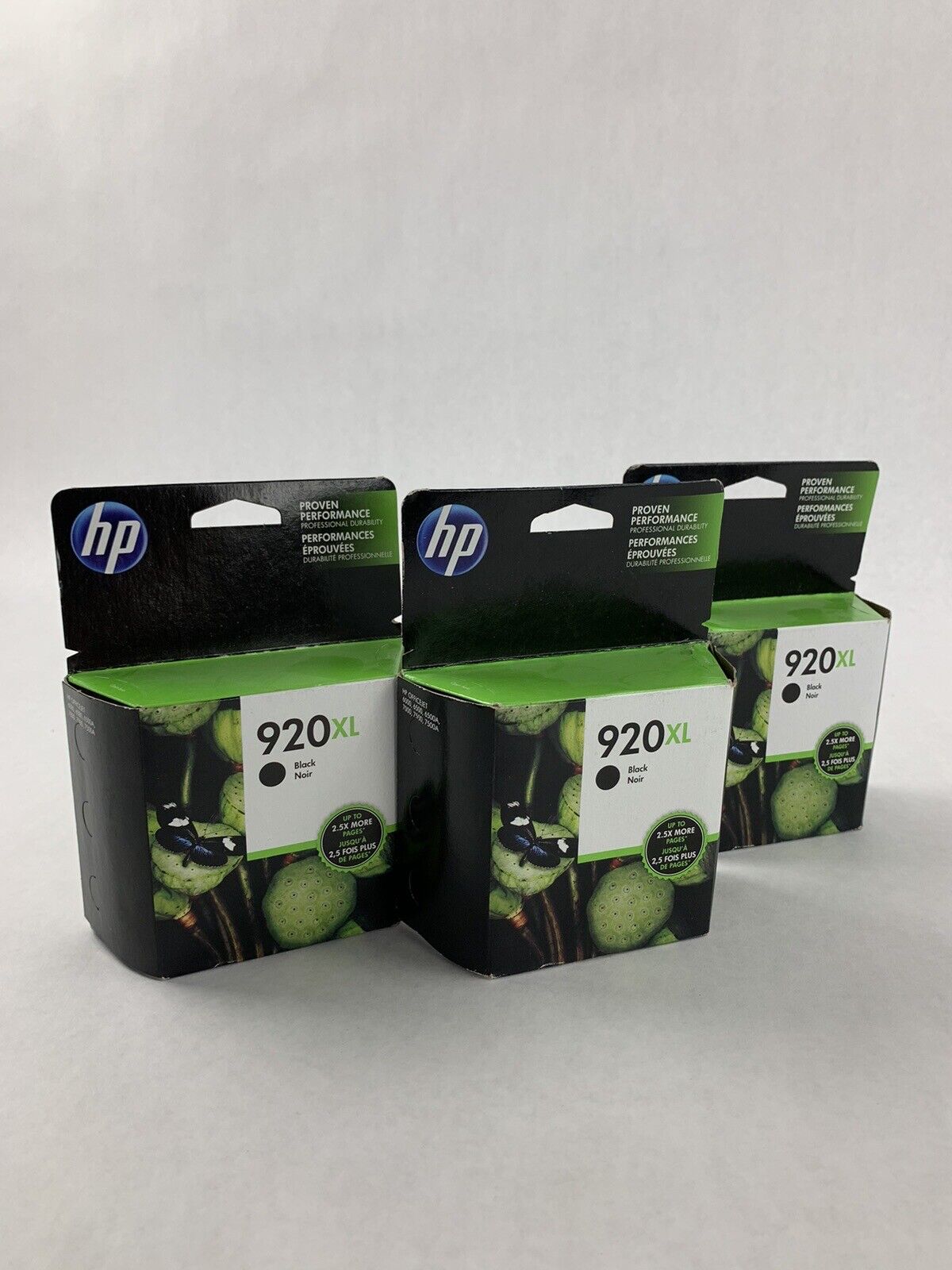 Lot of 3 OEM HP 920XL CD975AN Black Ink Cartridge EXP 9/17