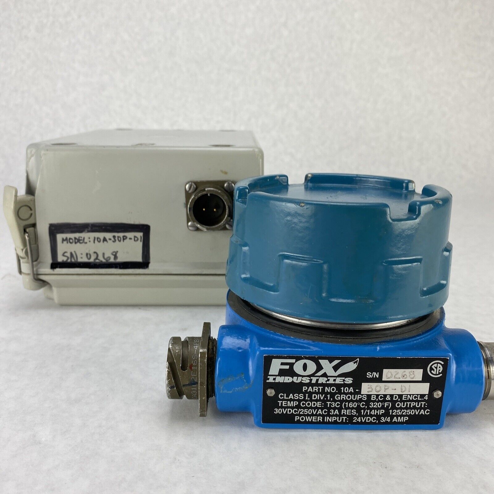 Fox Industries 10A-30P-D1 Thermal Gas Mass Flowmeter Untested