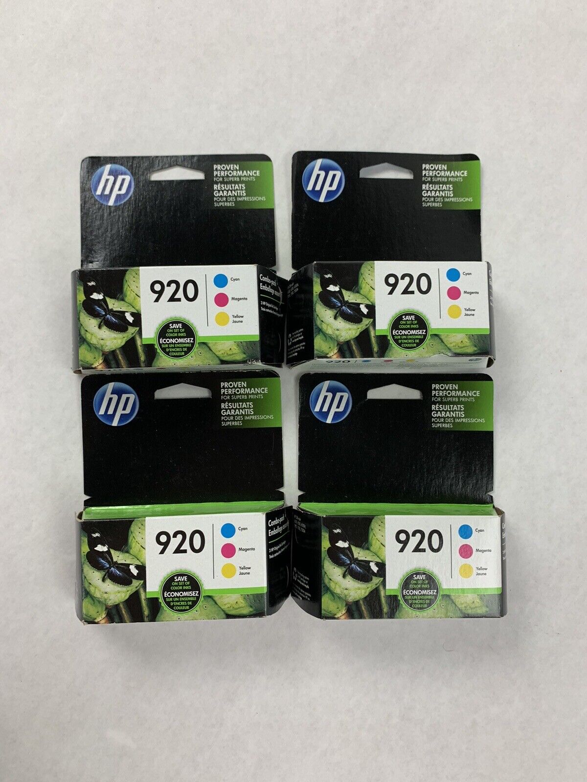 Lot of 4 OEM HP N9H55FN 920 Ink Cartridges Cyan Magenta Yellow  EXP 2019