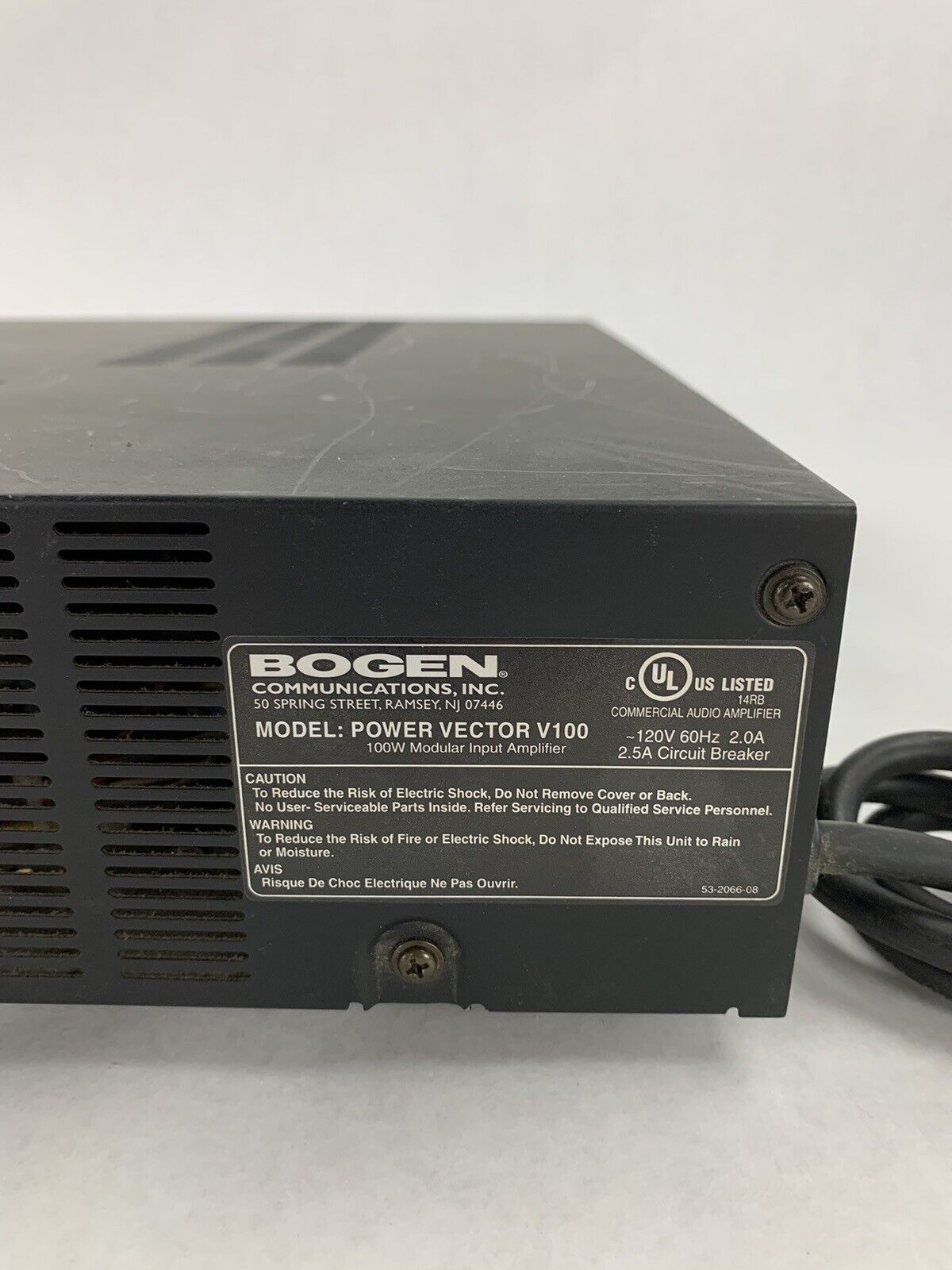 Bogen V100  Amplifier Power Vector Modular Input 250W