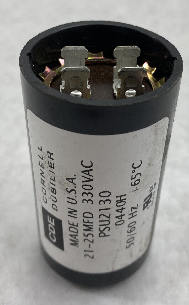 Cornell Dubilier PSU2130 21-25uF 330VAC 0440H 50/60Hz capacitor