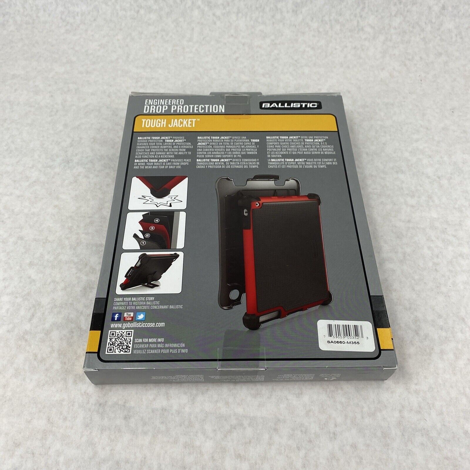 Ballistic SA0660-M355 Tough Jacket Case for Apple iPad 2nd 3rd 4th Gen Black/Red